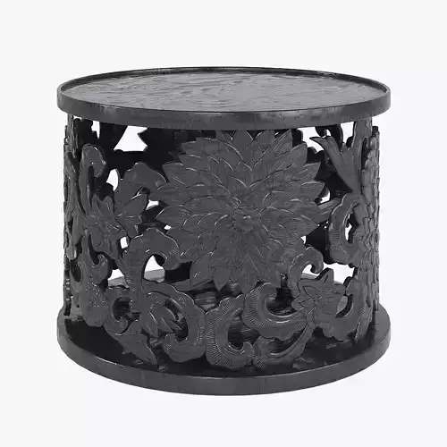 CARVED LOTUS COFFEE TABLE