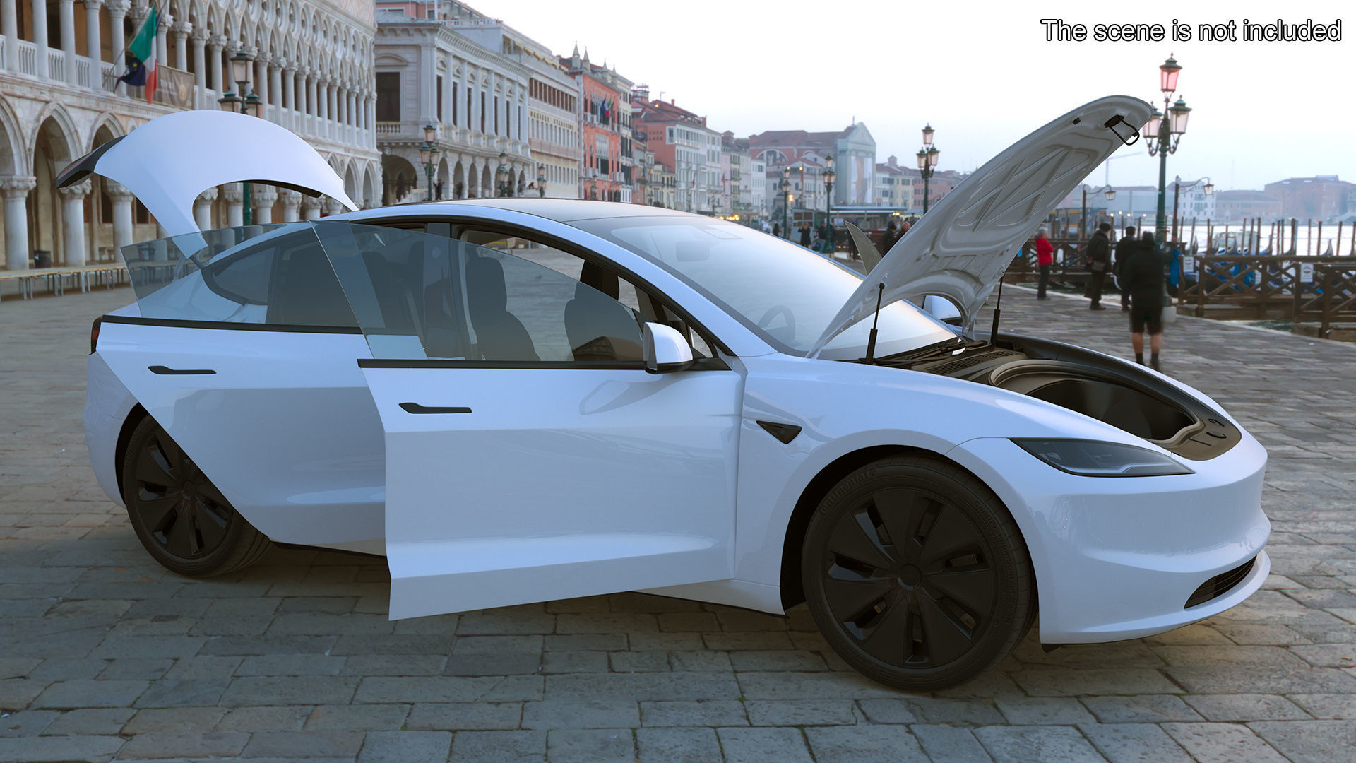 Tesla Model 3 2024 White Rigged 3D model