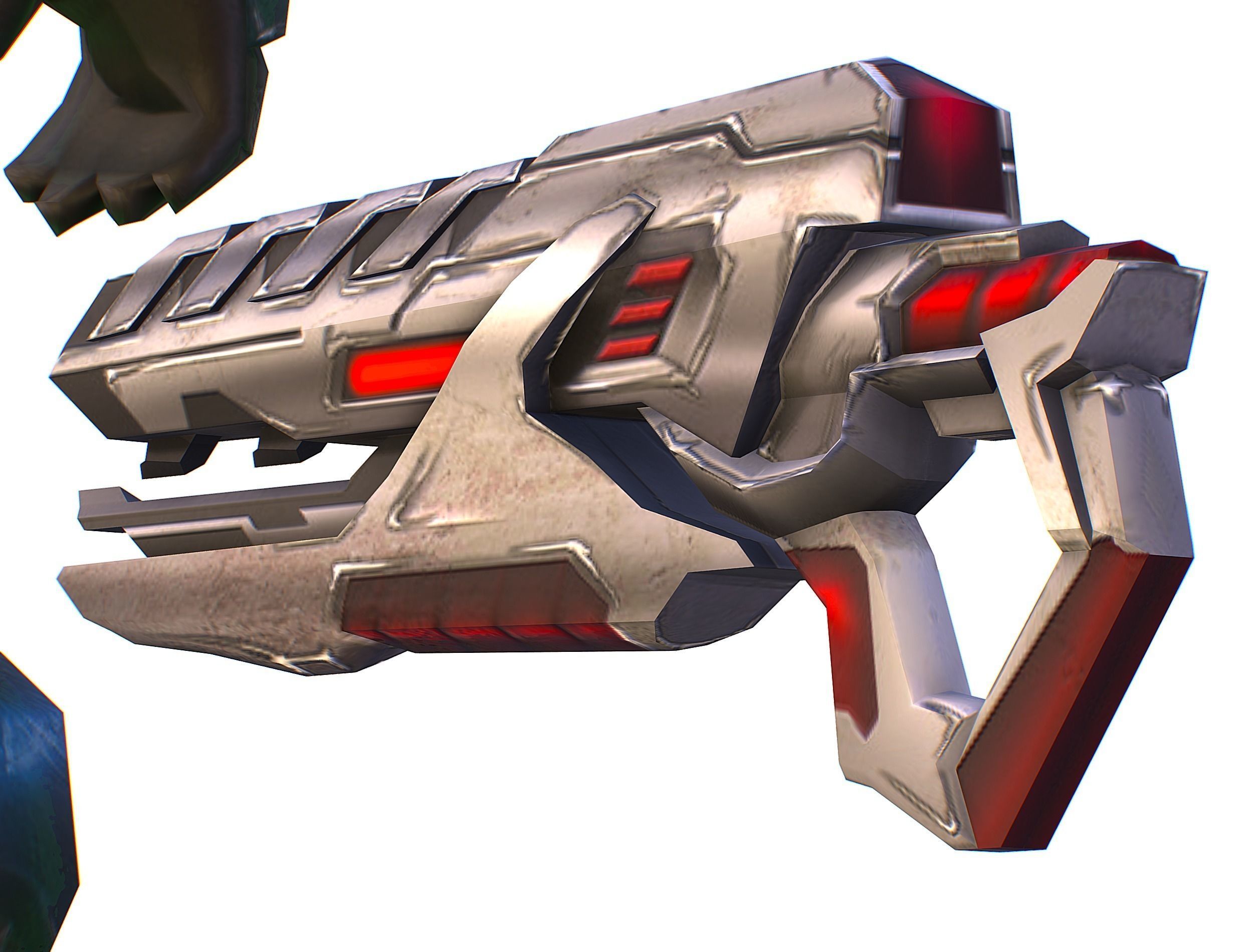 Male Cyborg Man Soldier with Rifle and Pistol Low-poly 3D model_48