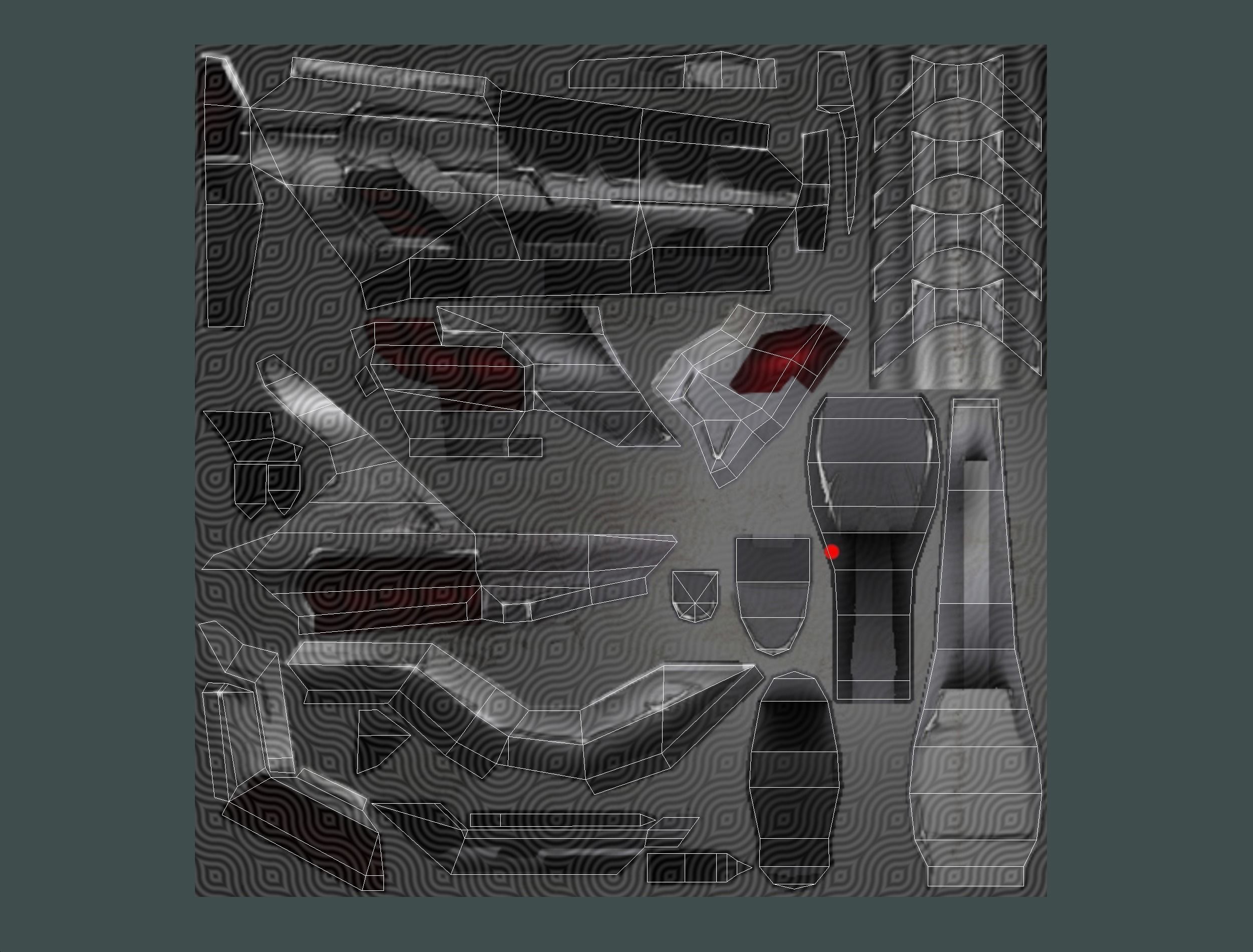 Male Cyborg Man Soldier with Rifle and Pistol Low-poly 3D model_73