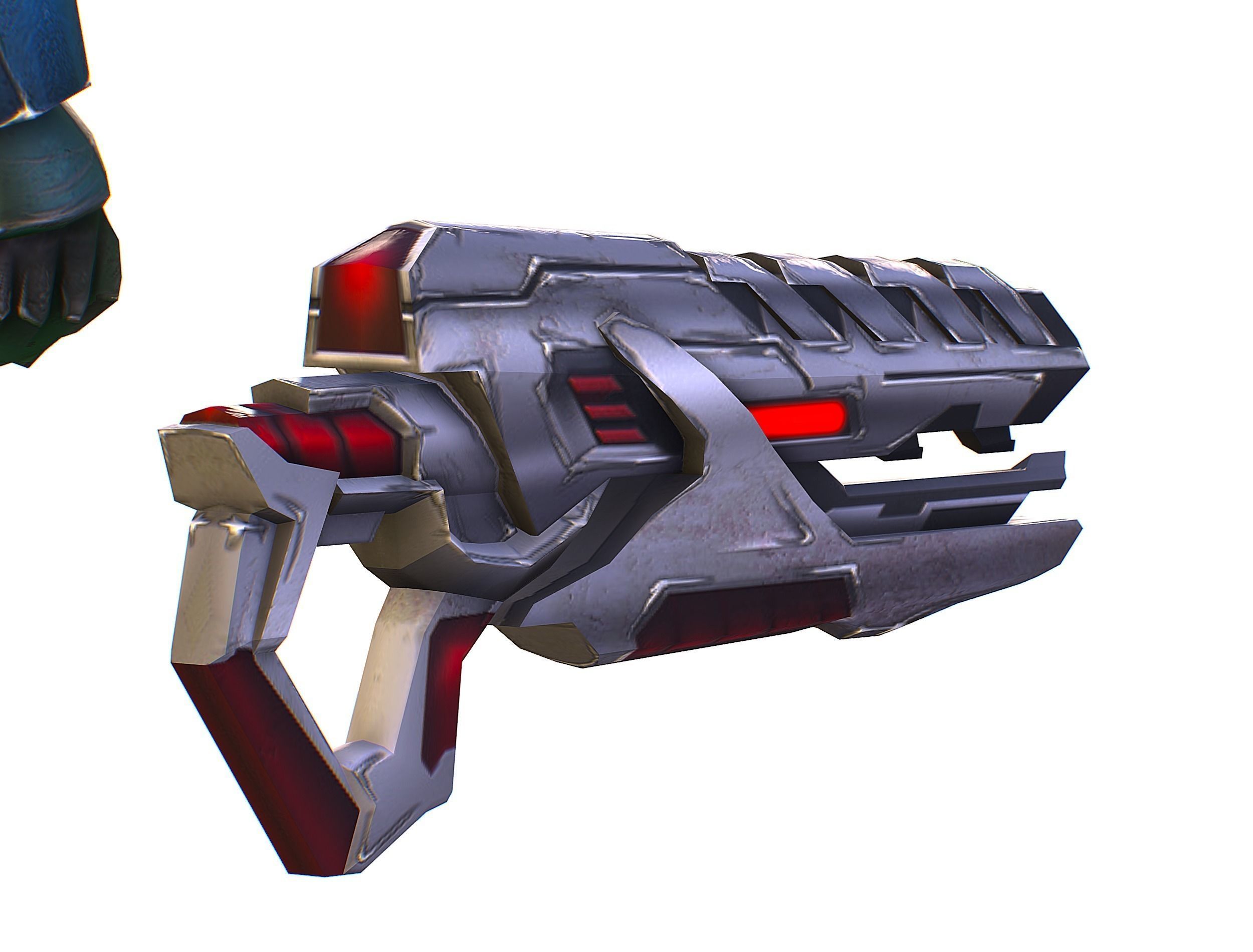 Male Cyborg Man Soldier with Rifle and Pistol Low-poly 3D model_43