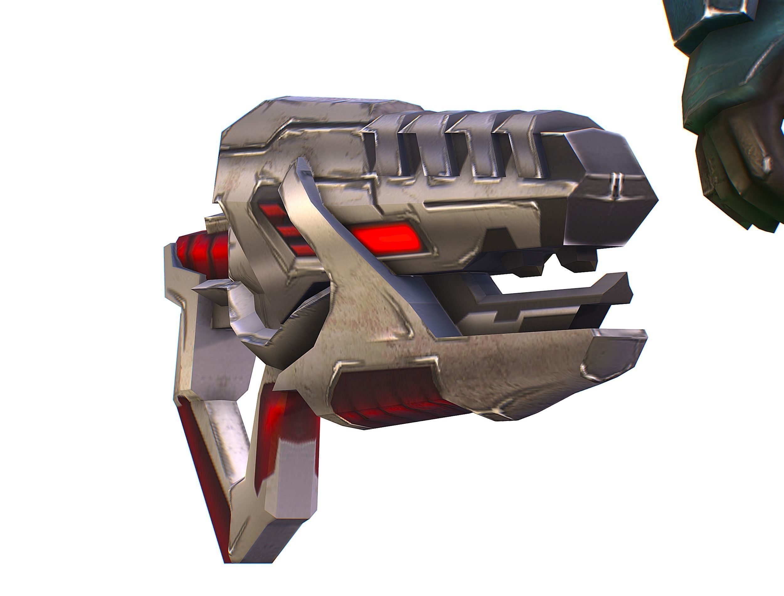 Male Cyborg Man Soldier with Rifle and Pistol Low-poly 3D model_53