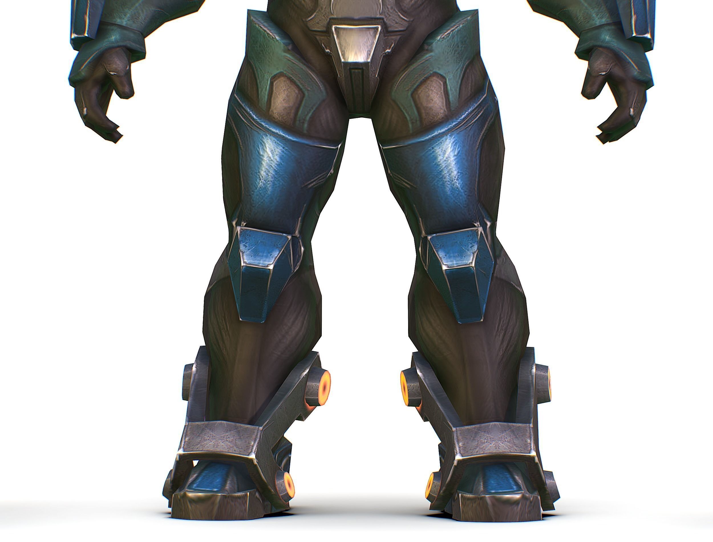 Male Cyborg Man Soldier with Rifle and Pistol Low-poly 3D model_26