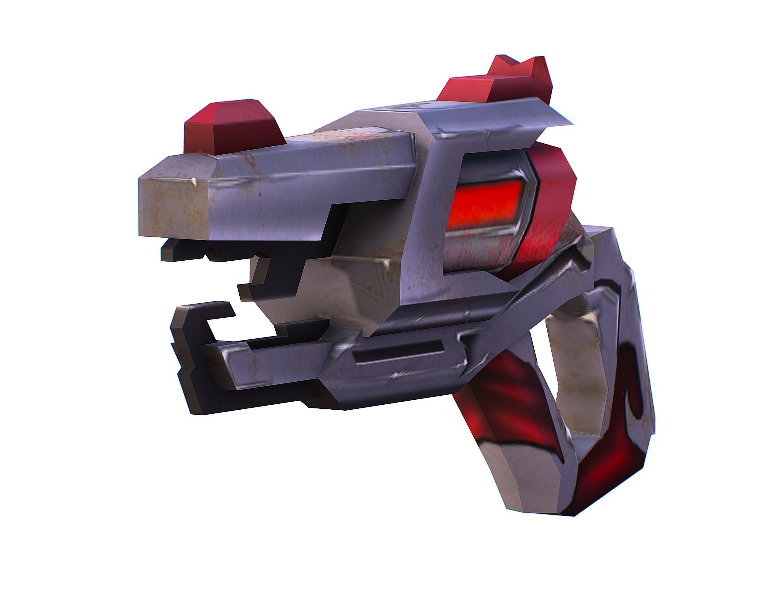 Male Cyborg Man Soldier with Rifle and Pistol Low-poly 3D model_62