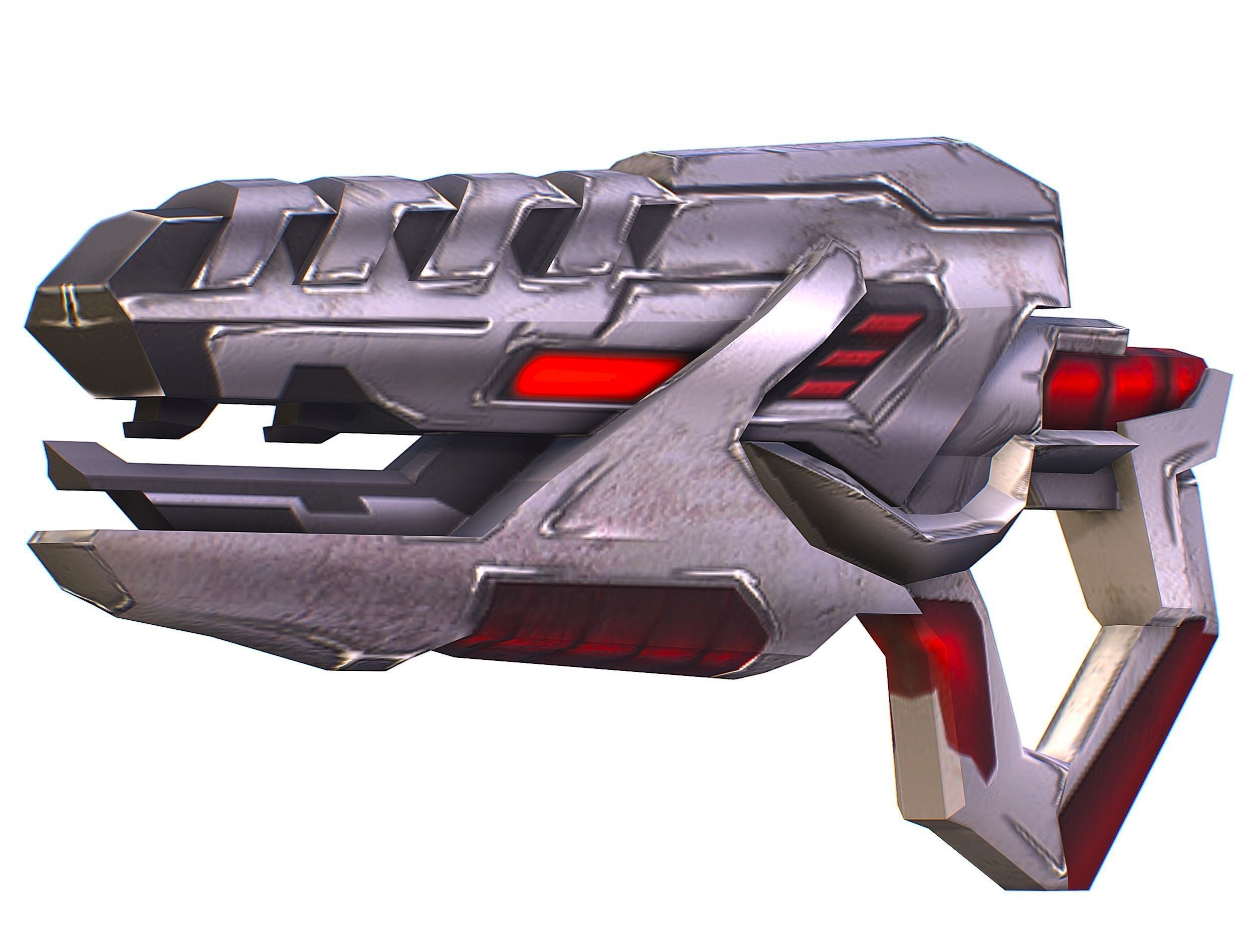 Male Cyborg Man Soldier with Rifle and Pistol Low-poly 3D model_49