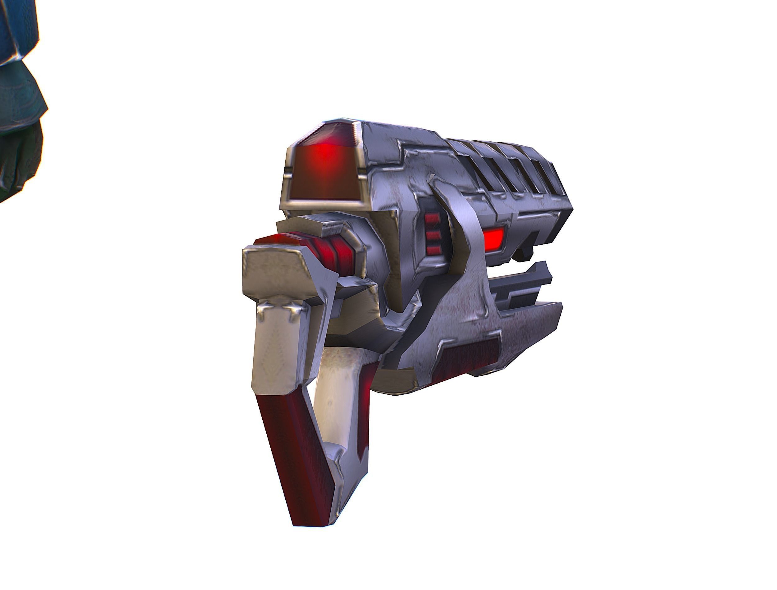 Male Cyborg Man Soldier with Rifle and Pistol Low-poly 3D model_44