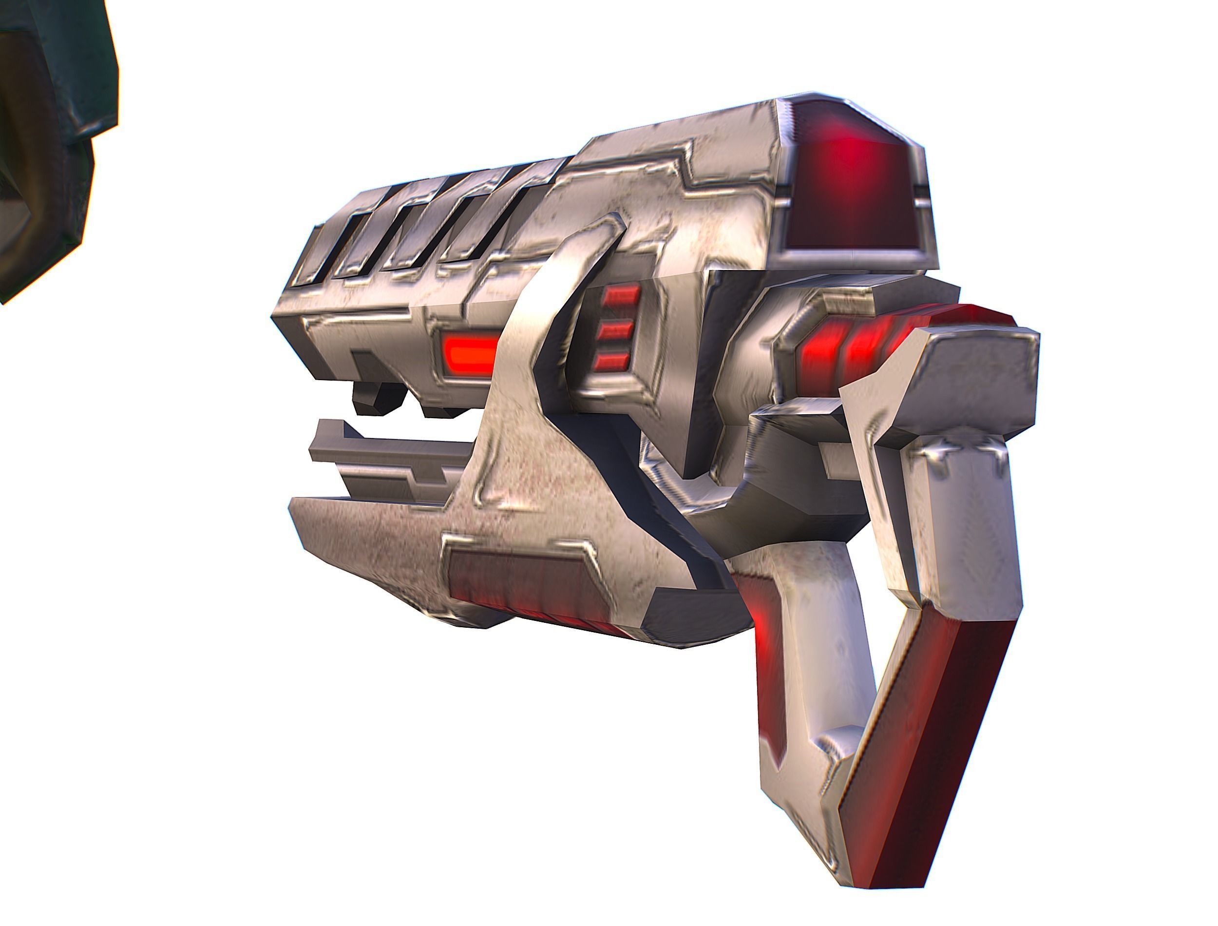 Male Cyborg Man Soldier with Rifle and Pistol Low-poly 3D model_47