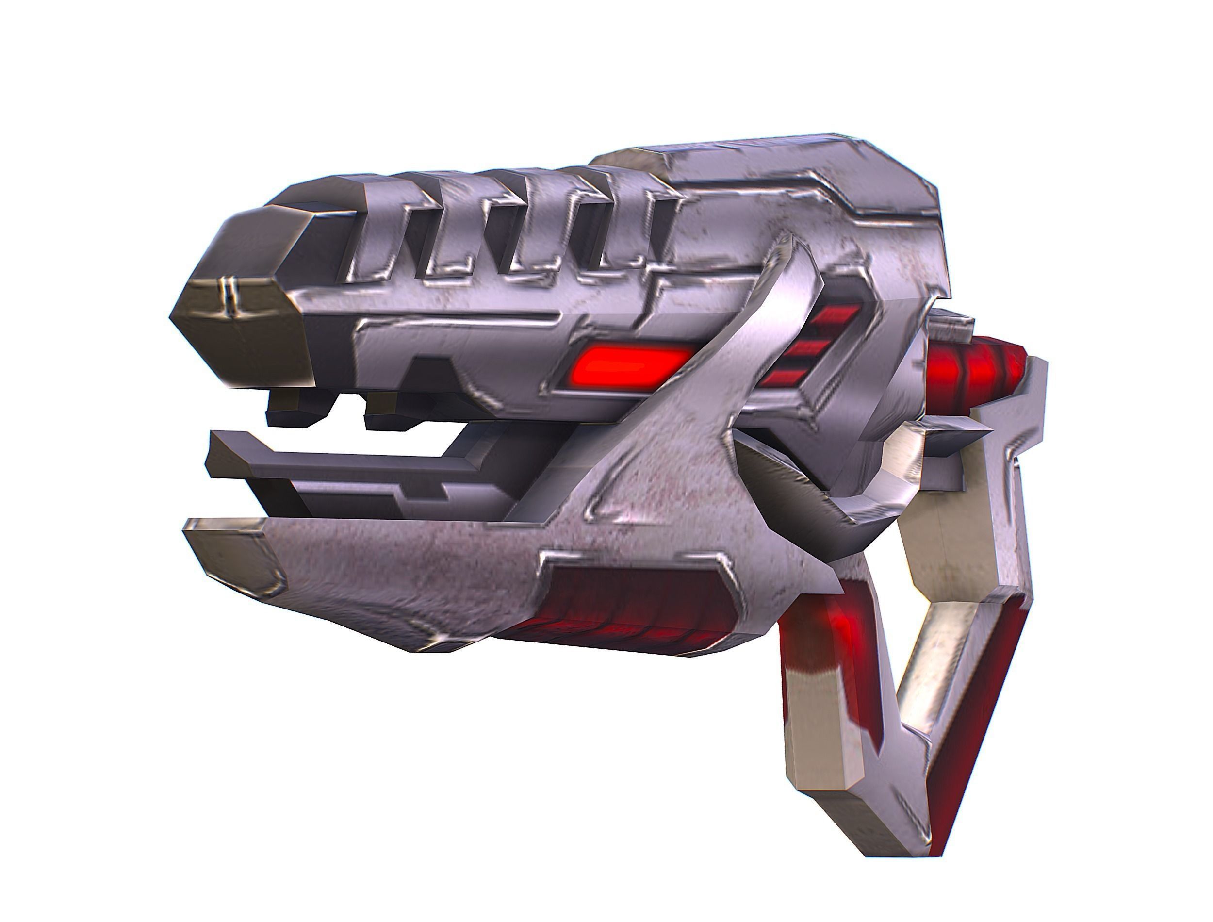 Male Cyborg Man Soldier with Rifle and Pistol Low-poly 3D model_50