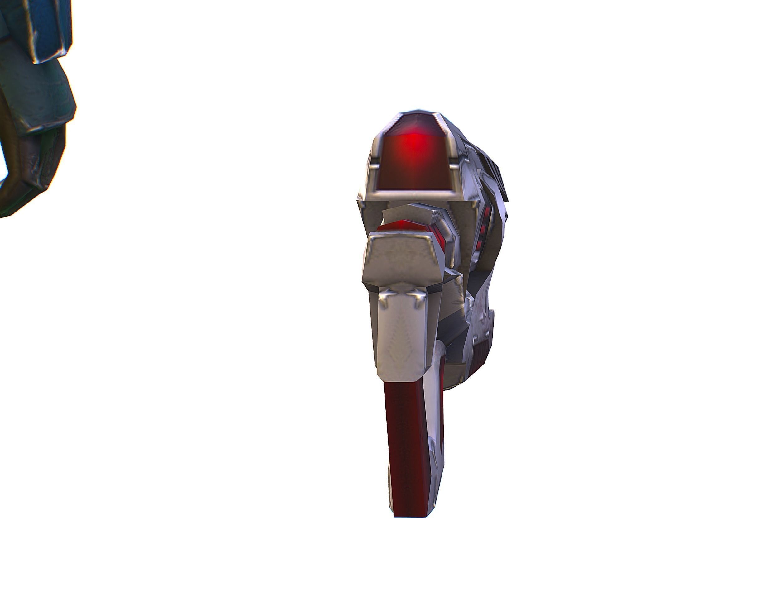 Male Cyborg Man Soldier with Rifle and Pistol Low-poly 3D model_45