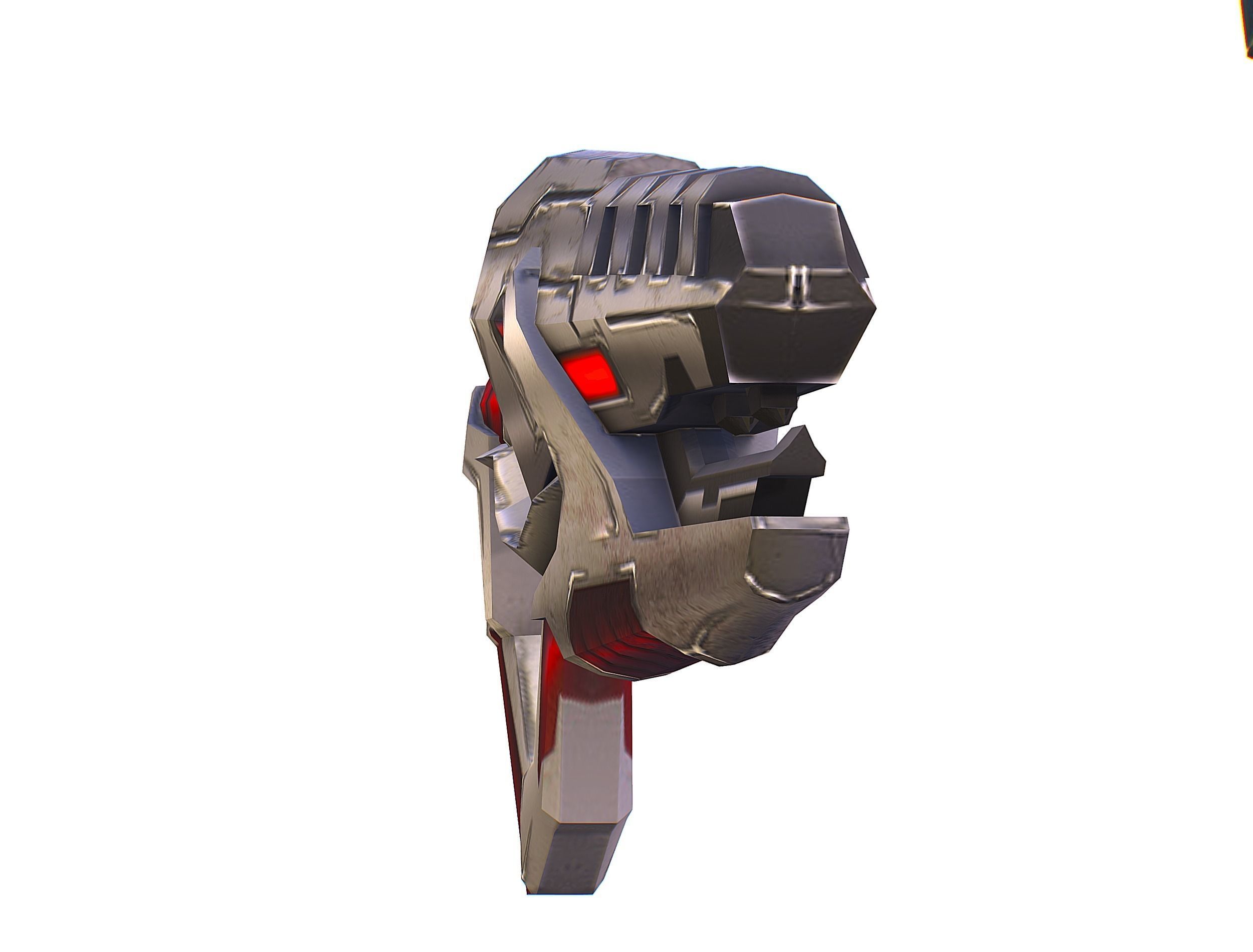 Male Cyborg Man Soldier with Rifle and Pistol Low-poly 3D model_52