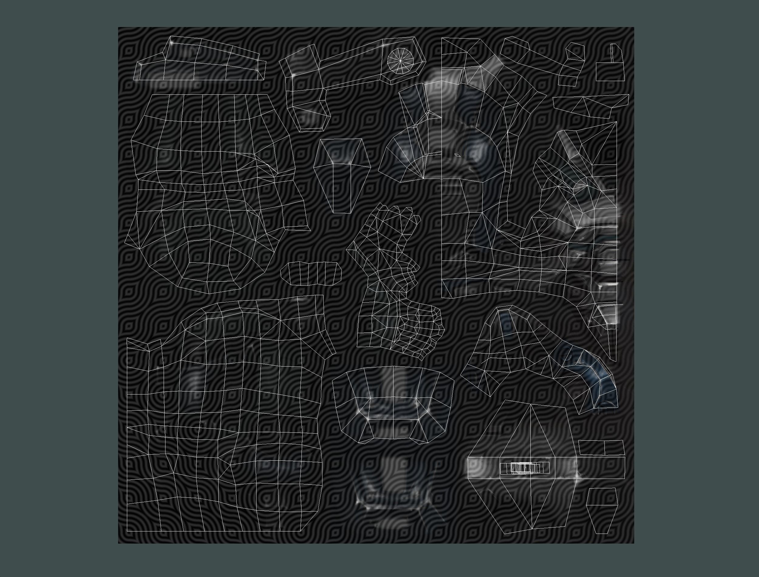 Male Cyborg Man Soldier with Rifle and Pistol Low-poly 3D model_70