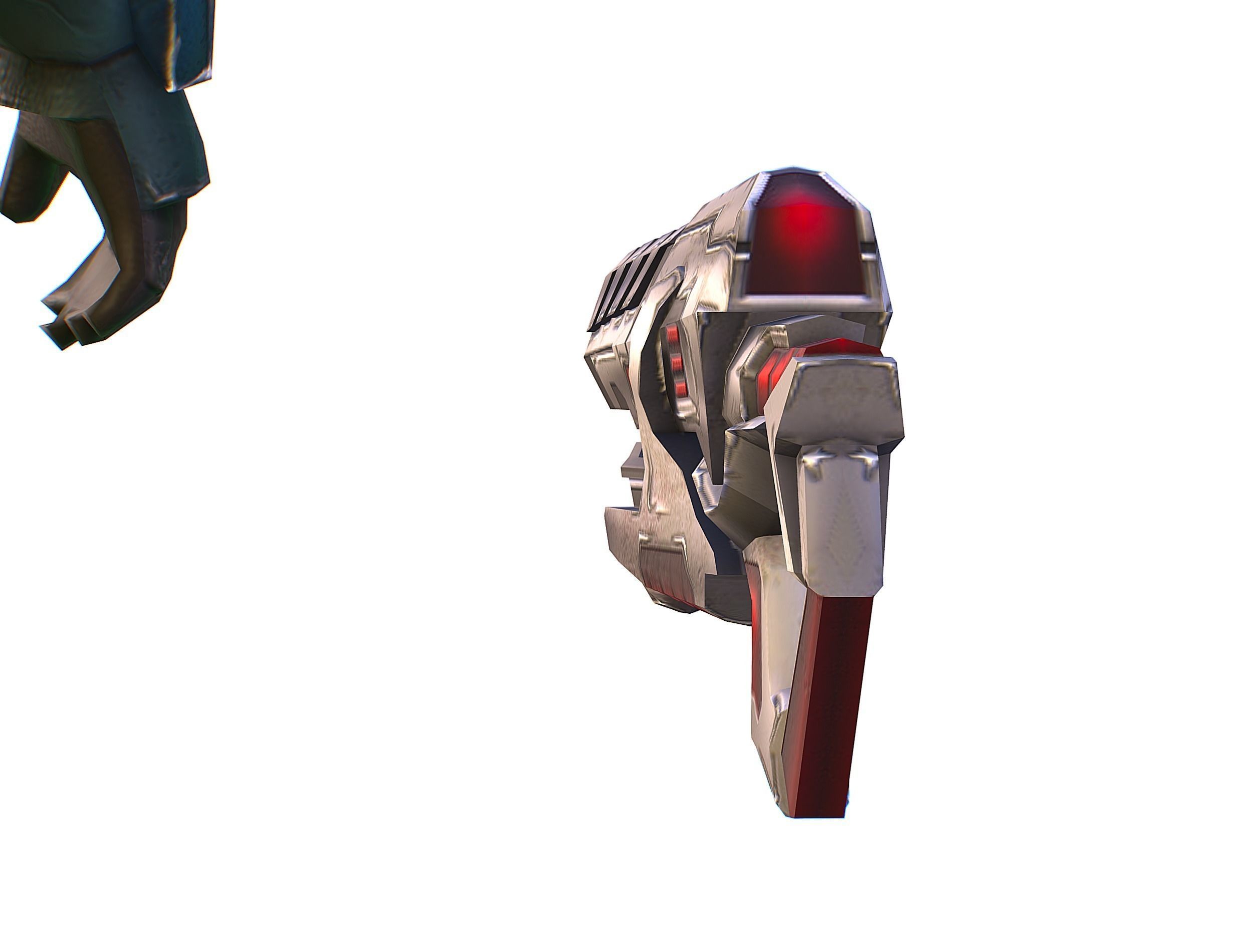 Male Cyborg Man Soldier with Rifle and Pistol Low-poly 3D model_46