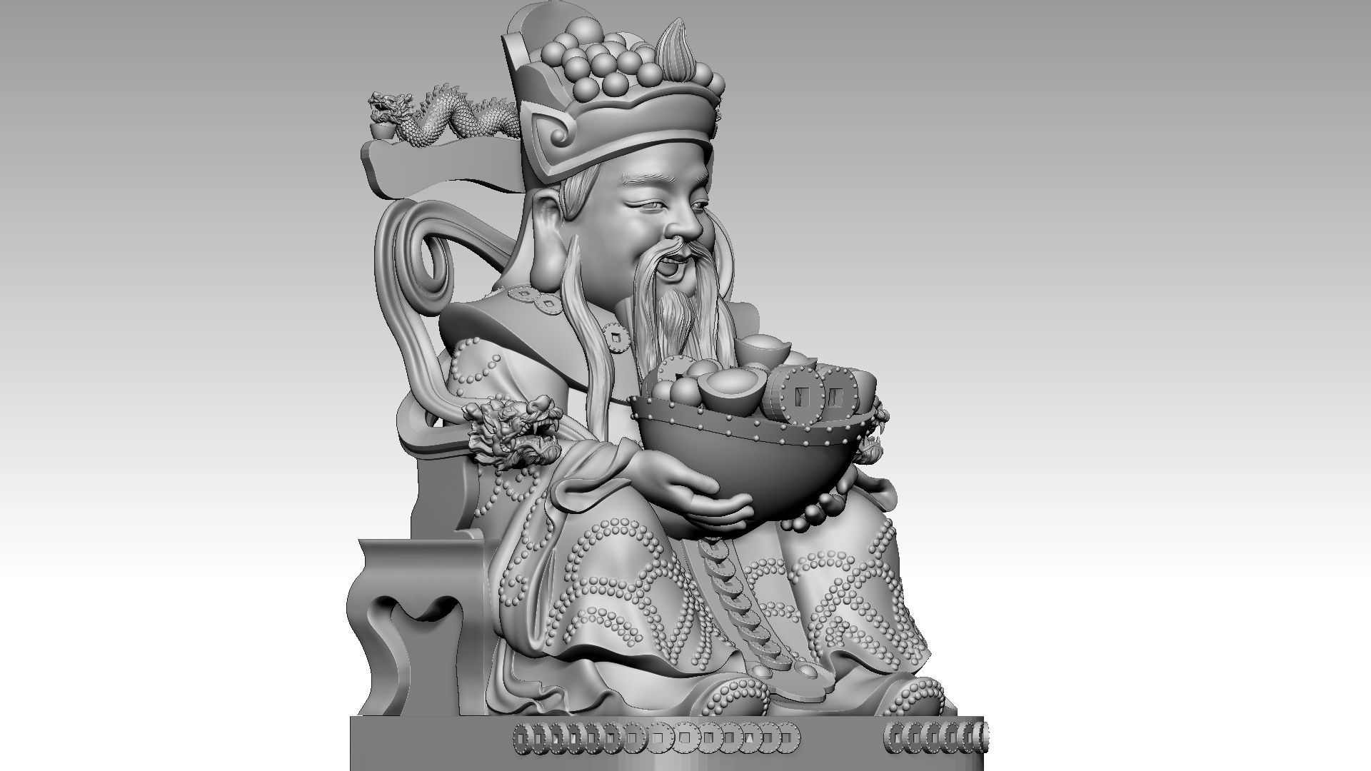 God of Wealth 3 3D print model_7