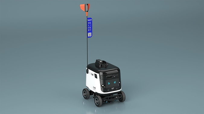 Delivery Robot Kiwibot White 3D model 4