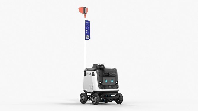 Delivery Robot Kiwibot White 3D model 7