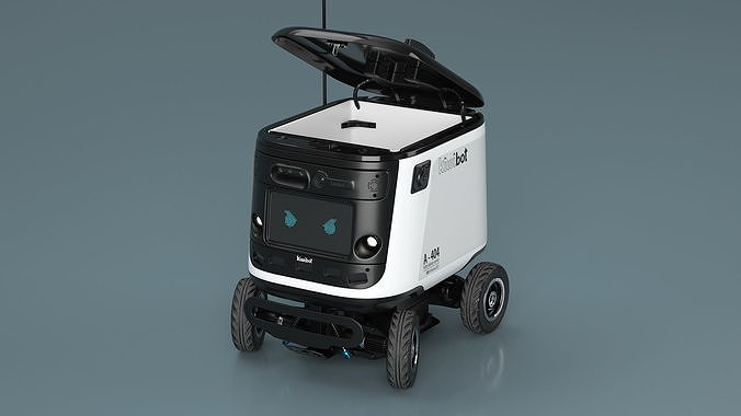 Delivery Robot Kiwibot White 3D model 6