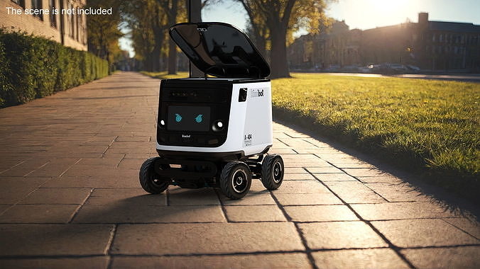 Delivery Robot Kiwibot White 3D model 2