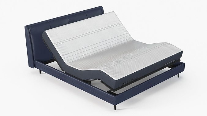 Smart Bed Pro Xiaomi Blue Curved Mattress 3D model 7