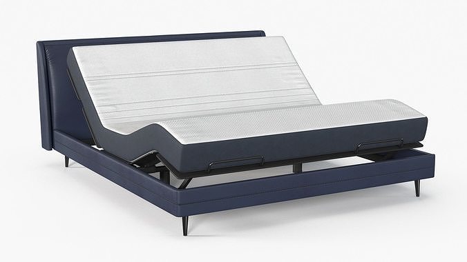 Smart Bed Pro Xiaomi Blue Curved Mattress 3D model 6