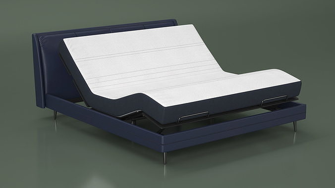Smart Bed Pro Xiaomi Blue Curved Mattress 3D model 3
