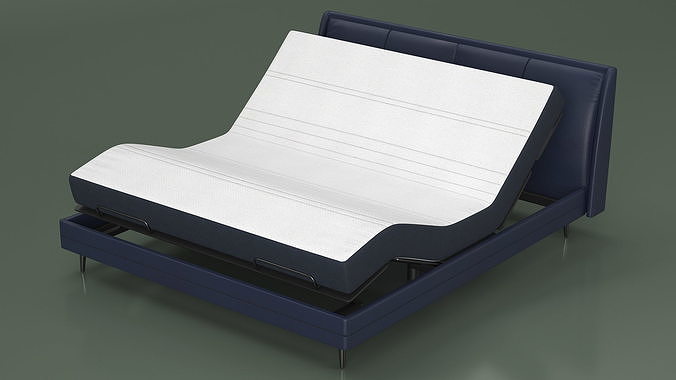 Smart Bed Pro Xiaomi Blue Curved Mattress 3D model 4
