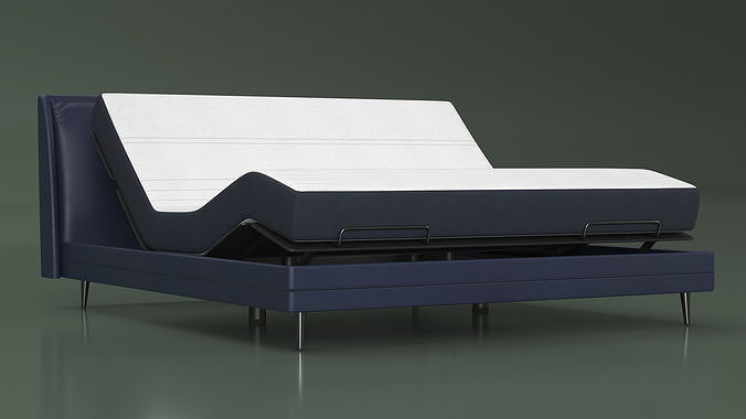 Smart Bed Pro Xiaomi Blue Curved Mattress 3D model 5