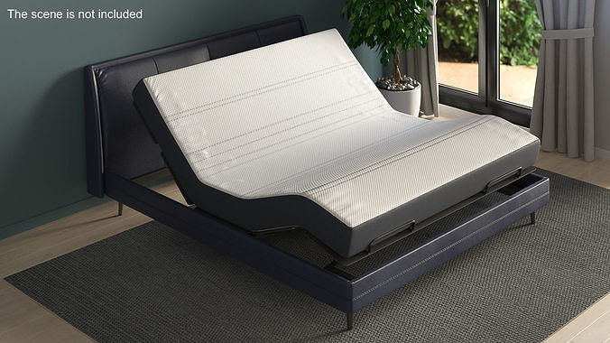 Smart Bed Pro Xiaomi Blue Curved Mattress 3D model 2