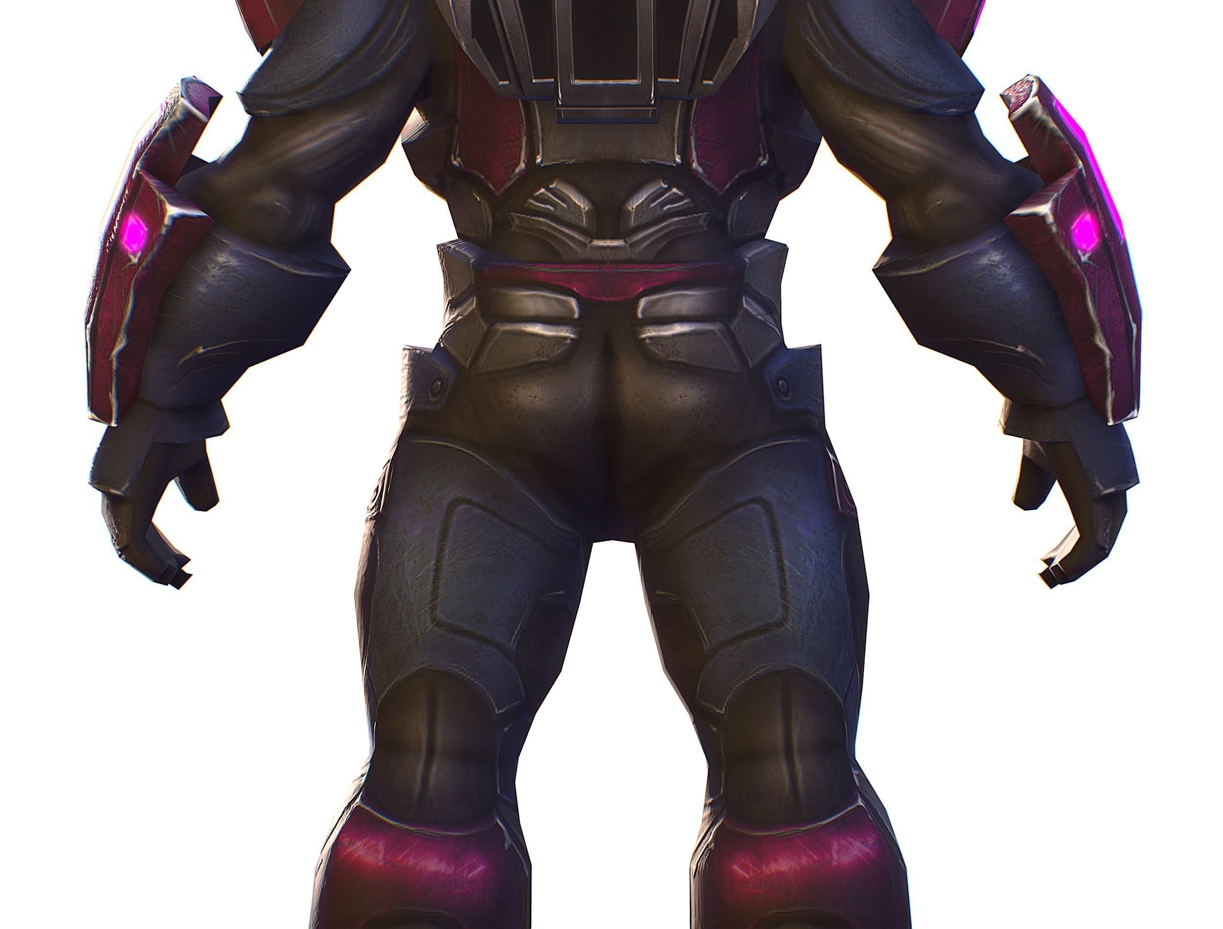 Cyborg Machine Gun with Automatic Rifle and Pistol - 3dsMax Low-poly 3D model_33