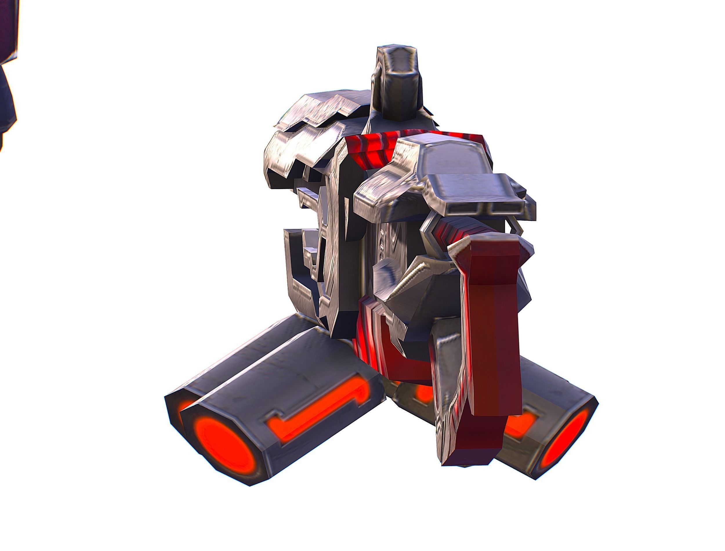 Cyborg Machine Gun with Automatic Rifle and Pistol - 3dsMax Low-poly 3D model_53