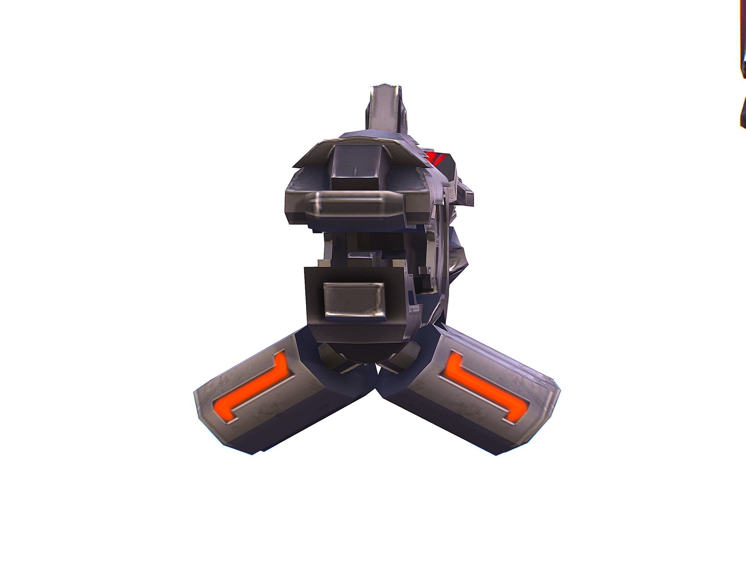 Cyborg Machine Gun with Automatic Rifle and Pistol - 3dsMax Low-poly 3D model_58