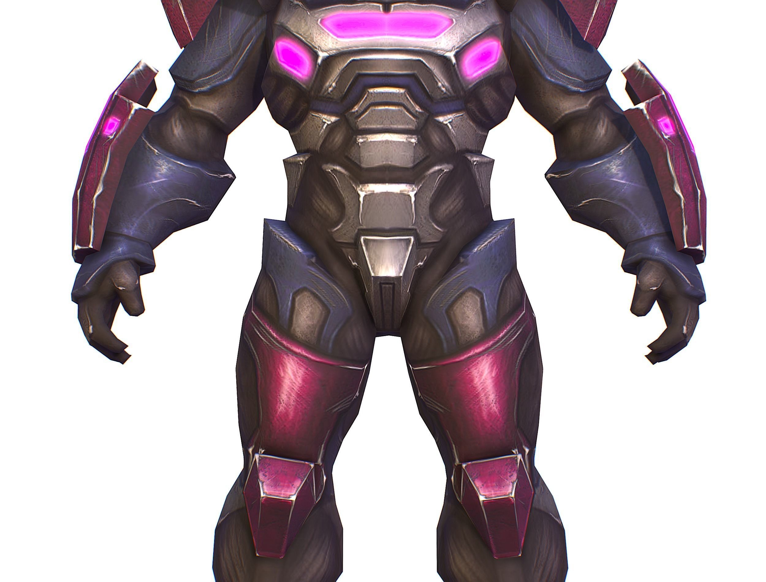 Cyborg Machine Gun with Automatic Rifle and Pistol - 3dsMax Low-poly 3D model_30