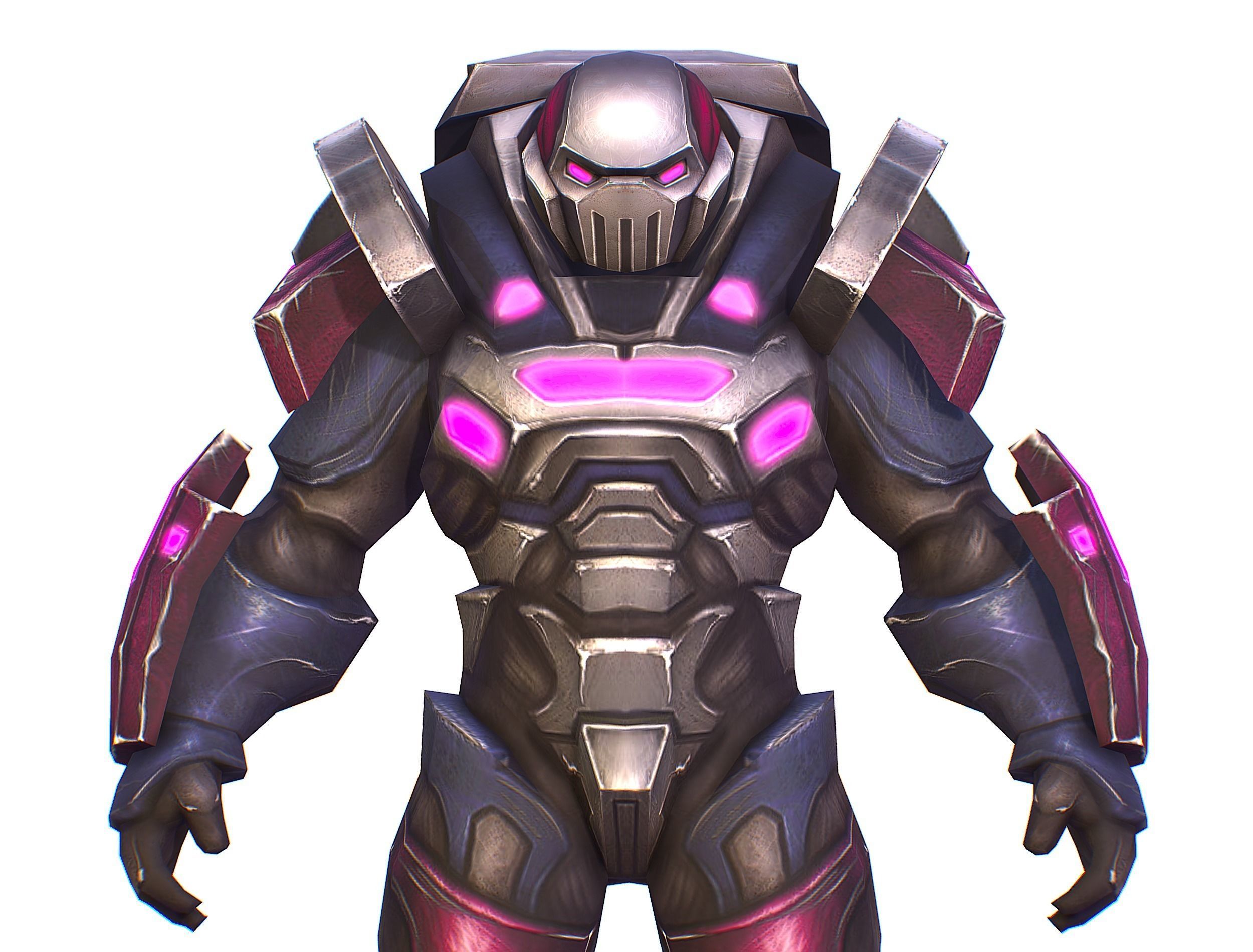 Cyborg Machine Gun with Automatic Rifle and Pistol - 3dsMax Low-poly 3D model_29