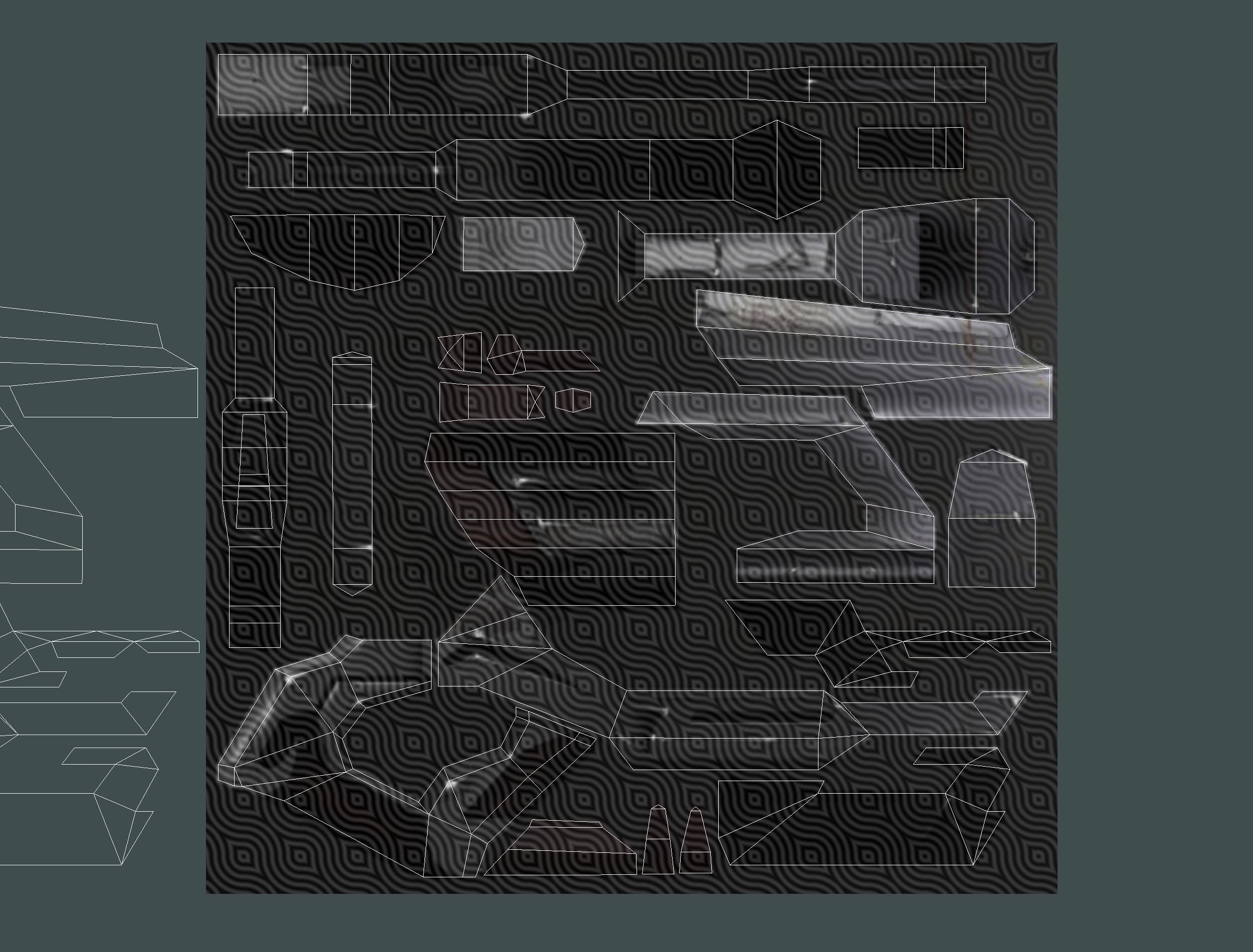 Cyborg Machine Gun with Automatic Rifle and Pistol - 3dsMax Low-poly 3D model_79