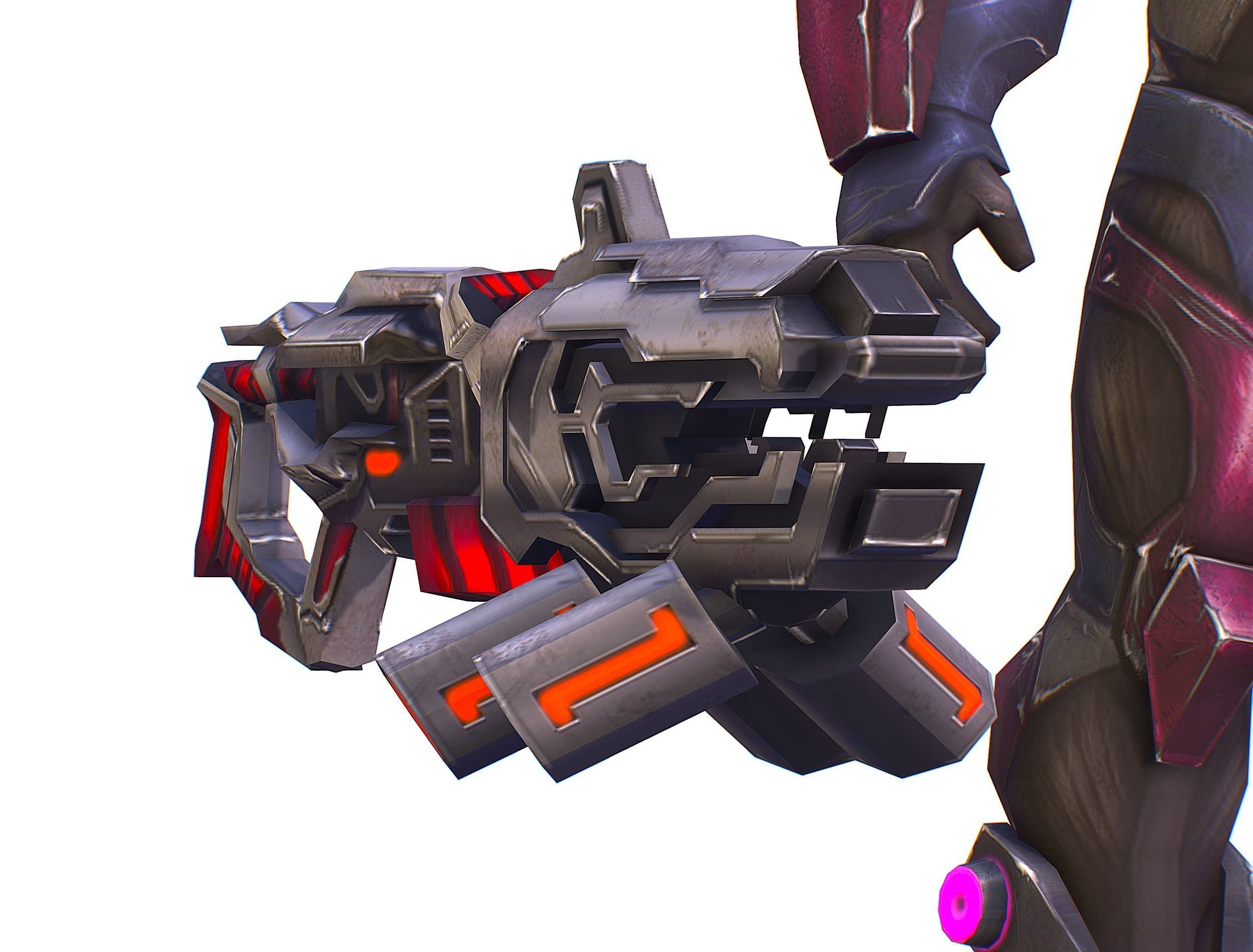 Cyborg Machine Gun with Automatic Rifle and Pistol - 3dsMax Low-poly 3D model_60