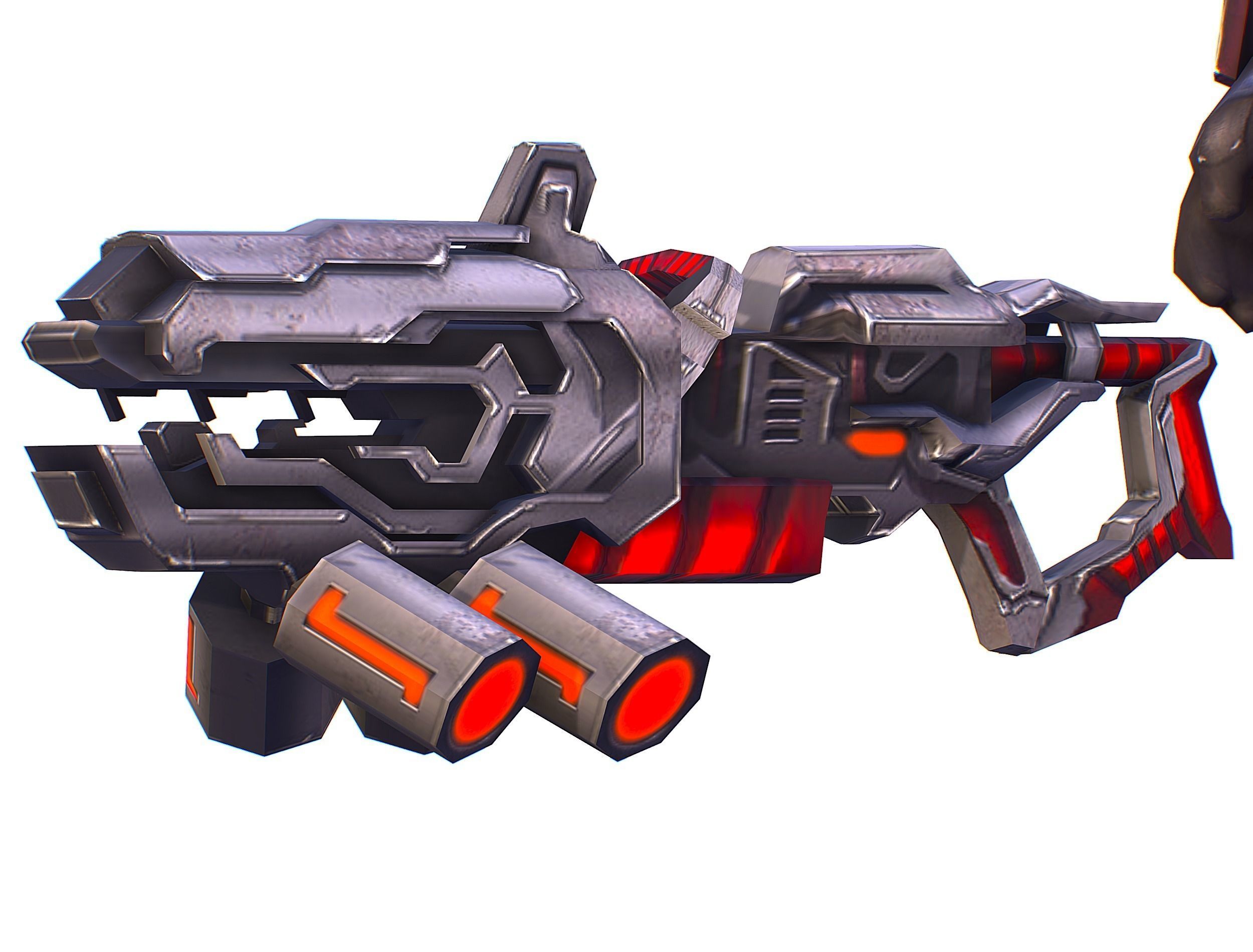 Cyborg Machine Gun with Automatic Rifle and Pistol - 3dsMax Low-poly 3D model_55