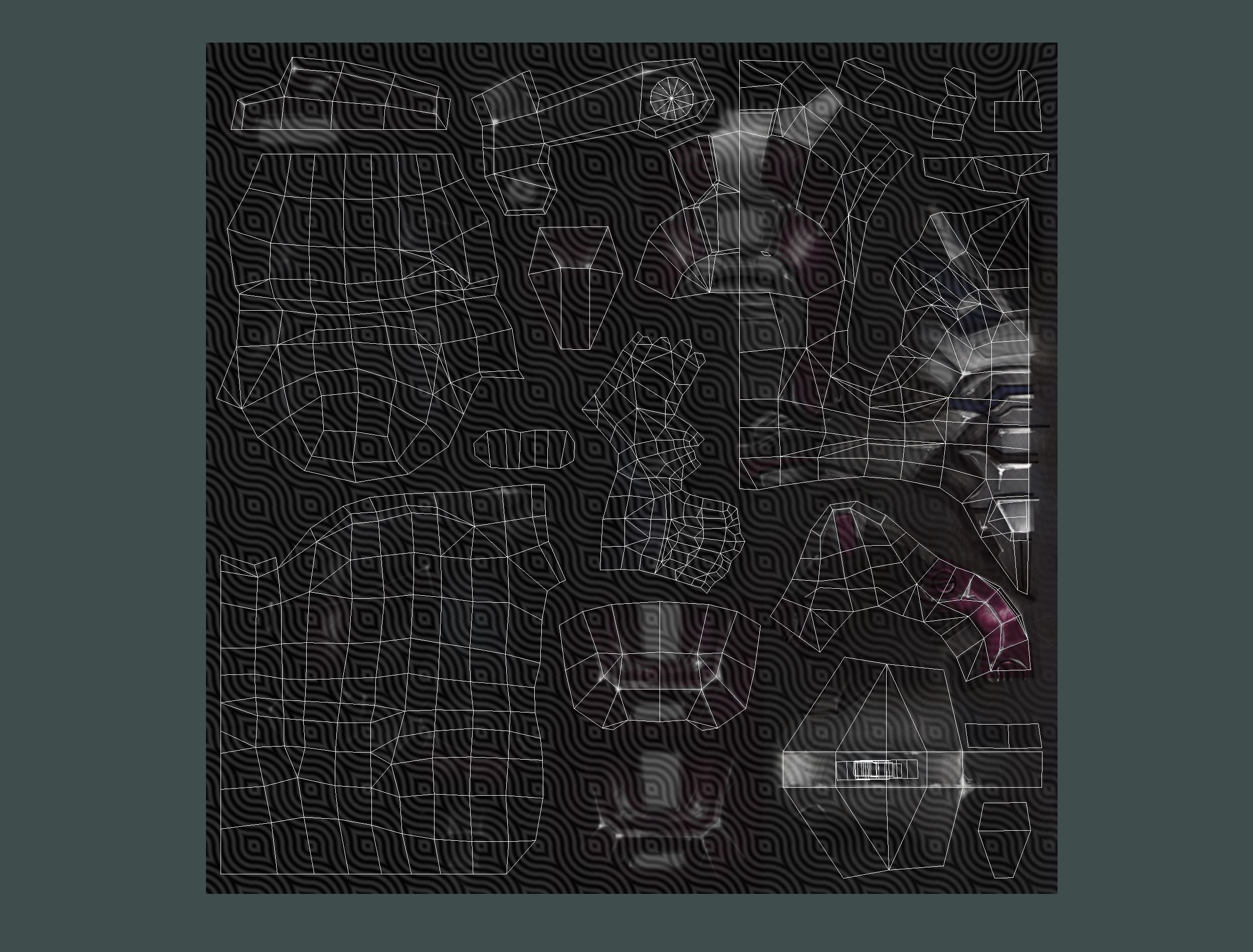 Cyborg Machine Gun with Automatic Rifle and Pistol - 3dsMax Low-poly 3D model_77