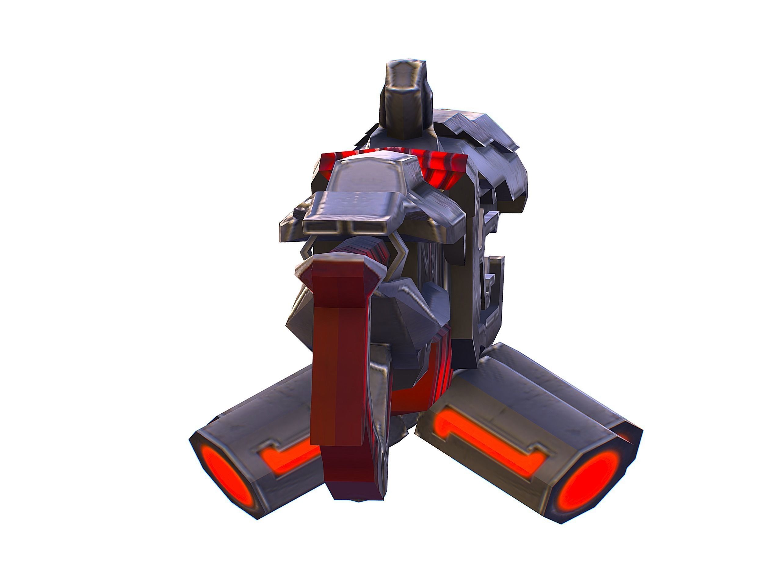 Cyborg Machine Gun with Automatic Rifle and Pistol - 3dsMax Low-poly 3D model_52