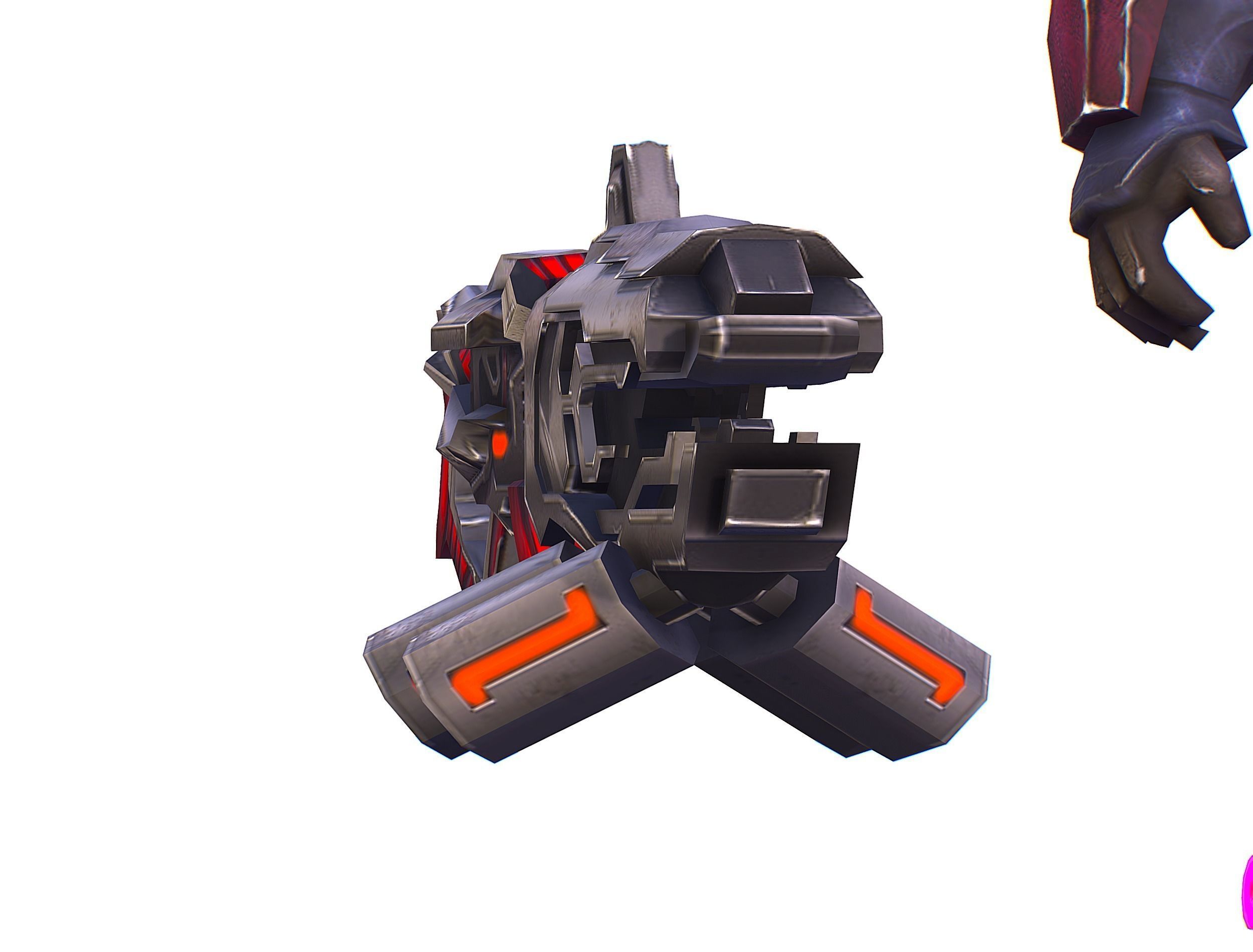 Cyborg Machine Gun with Automatic Rifle and Pistol - 3dsMax Low-poly 3D model_59