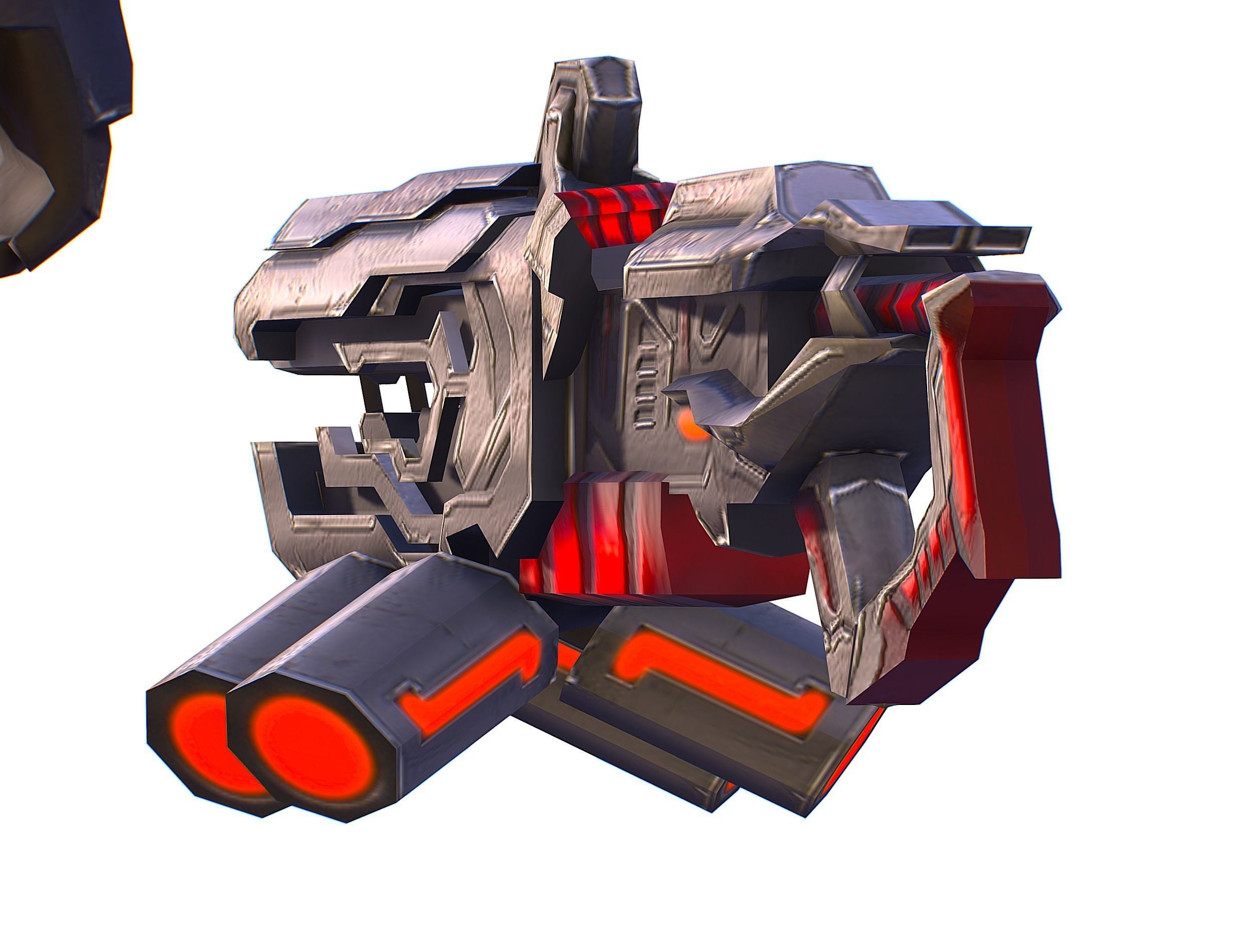 Cyborg Machine Gun with Automatic Rifle and Pistol - 3dsMax Low-poly 3D model_54