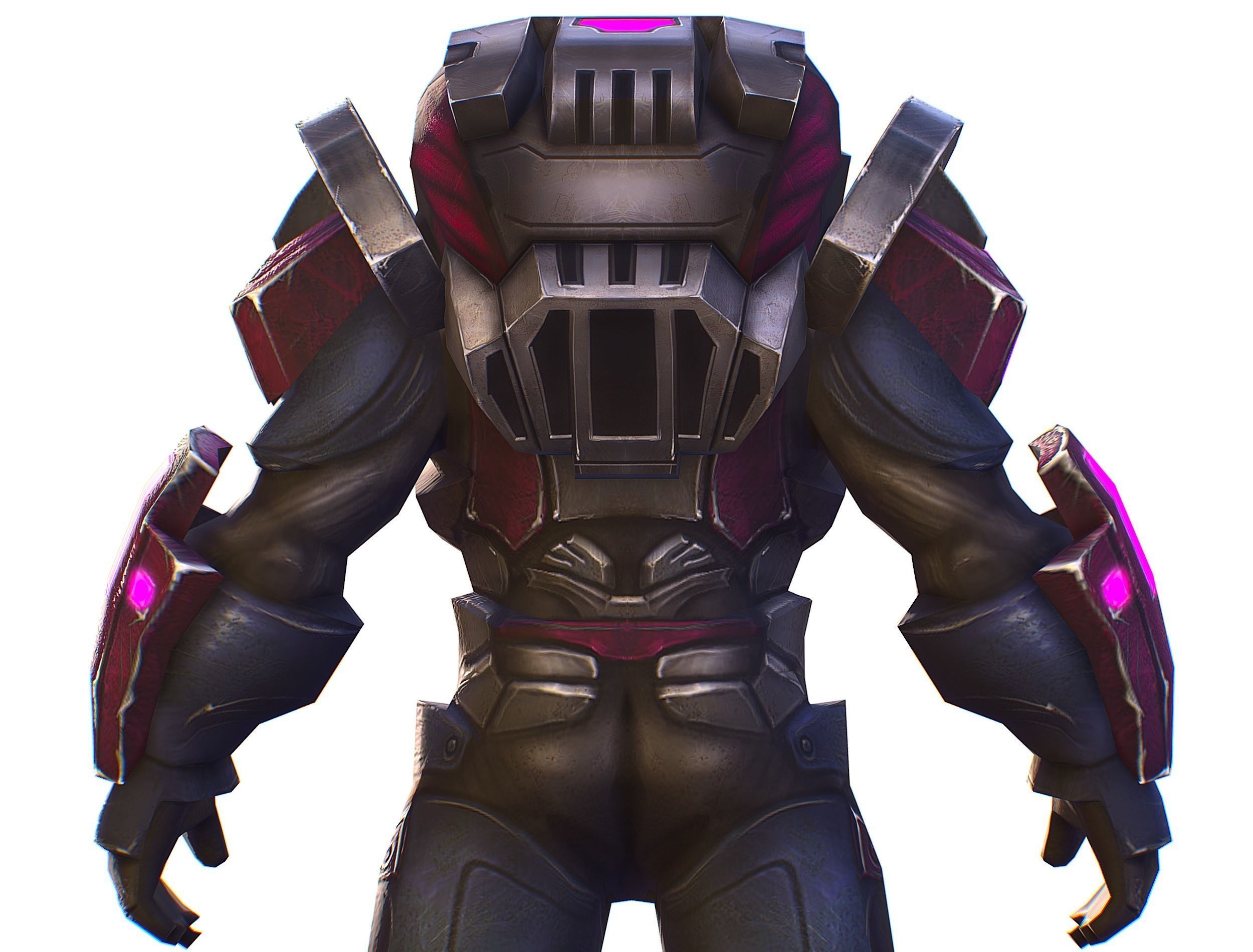 Cyborg Machine Gun with Automatic Rifle and Pistol - 3dsMax Low-poly 3D model_32