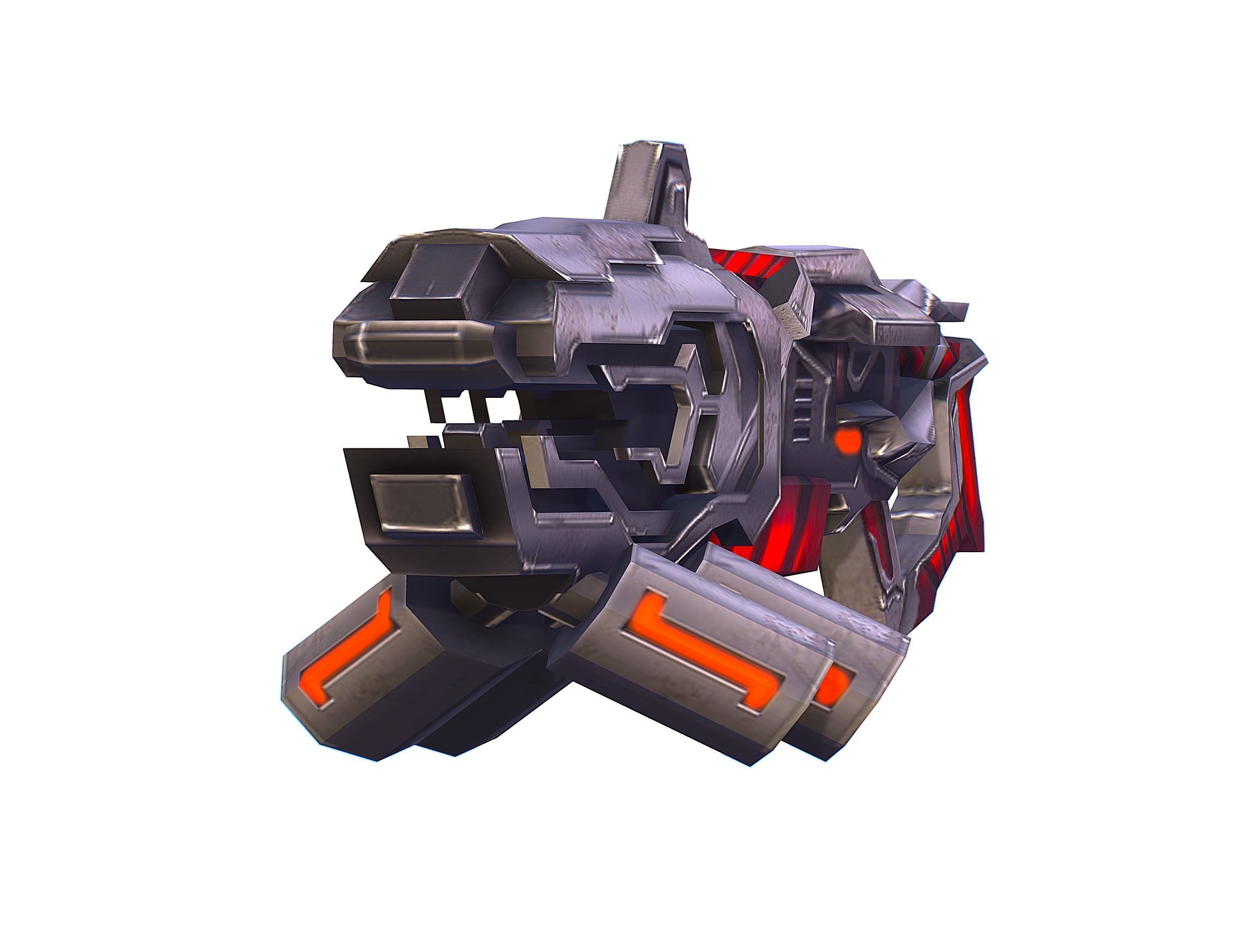 Cyborg Machine Gun with Automatic Rifle and Pistol - 3dsMax Low-poly 3D model_57