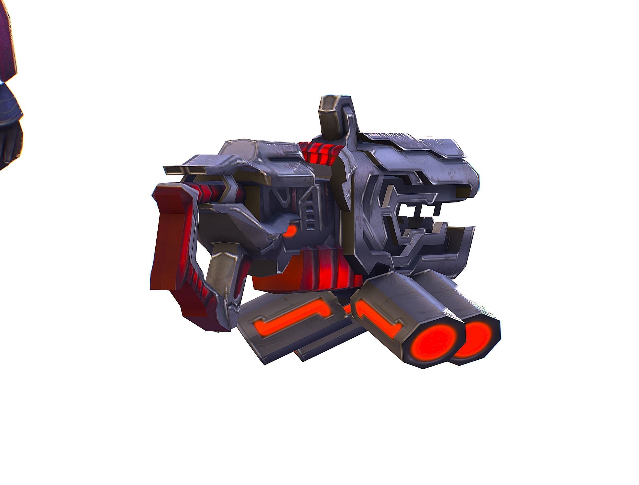 Cyborg Machine Gun with Automatic Rifle and Pistol - 3dsMax Low-poly 3D model_51