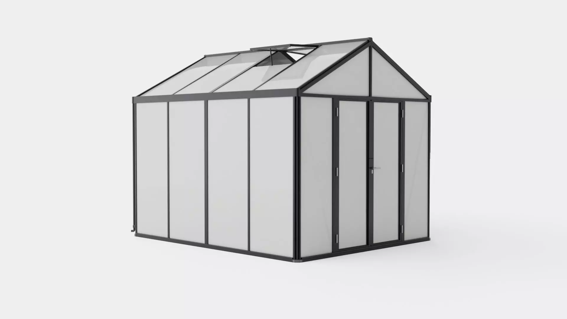 Greenhouse Poseidon 8100 Glass Black Low-poly 3D model_0