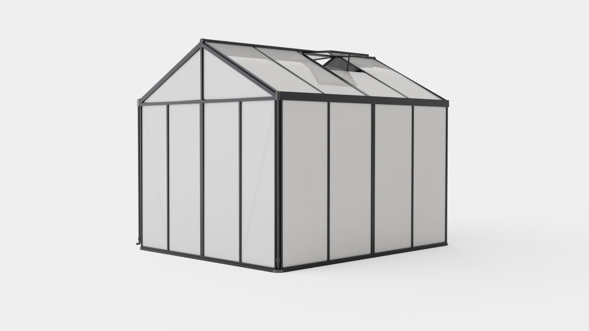 Greenhouse Poseidon 8100 Glass Black Low-poly 3D model_3