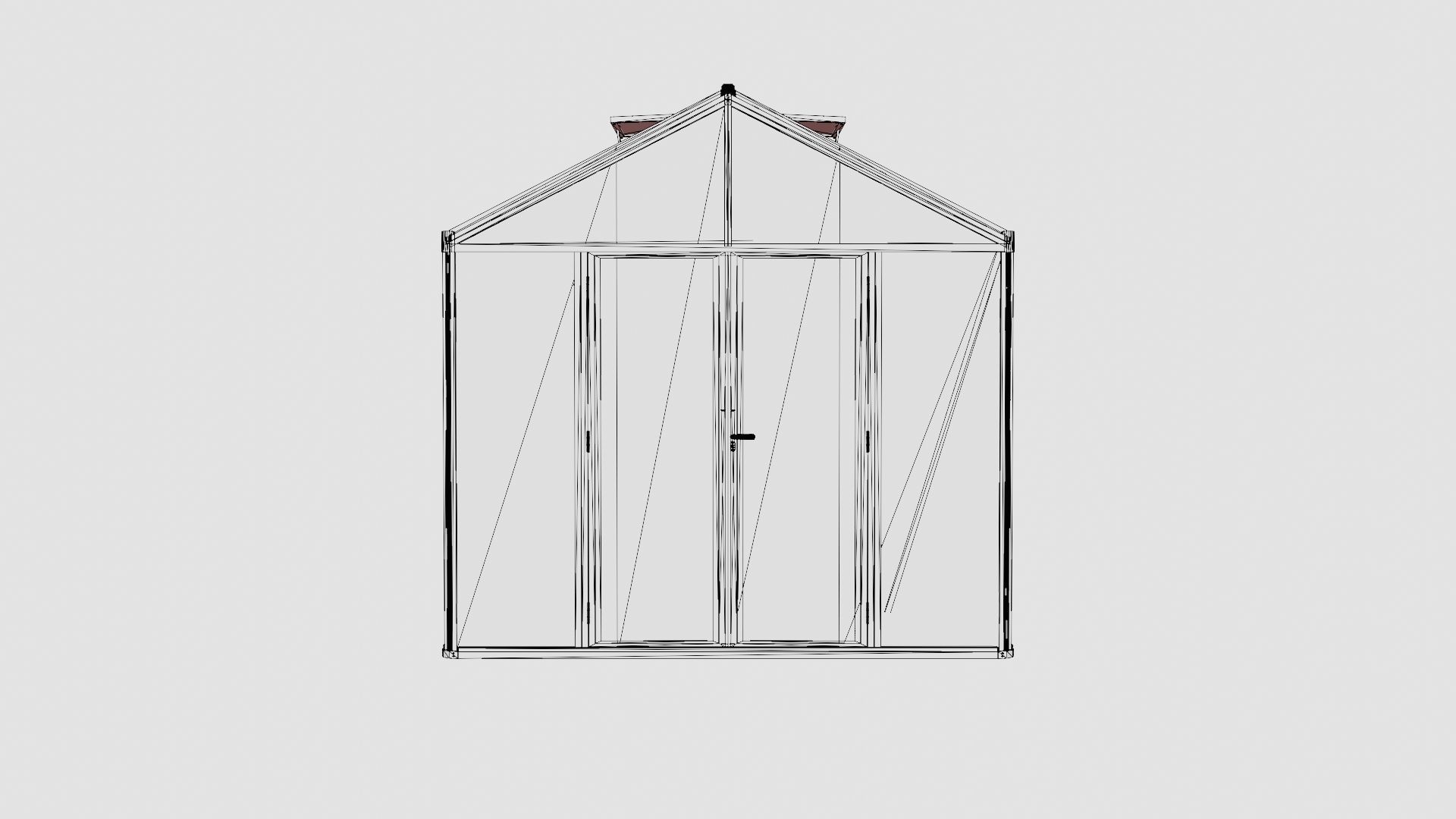 Greenhouse Poseidon 8100 Glass Black Low-poly 3D model_6