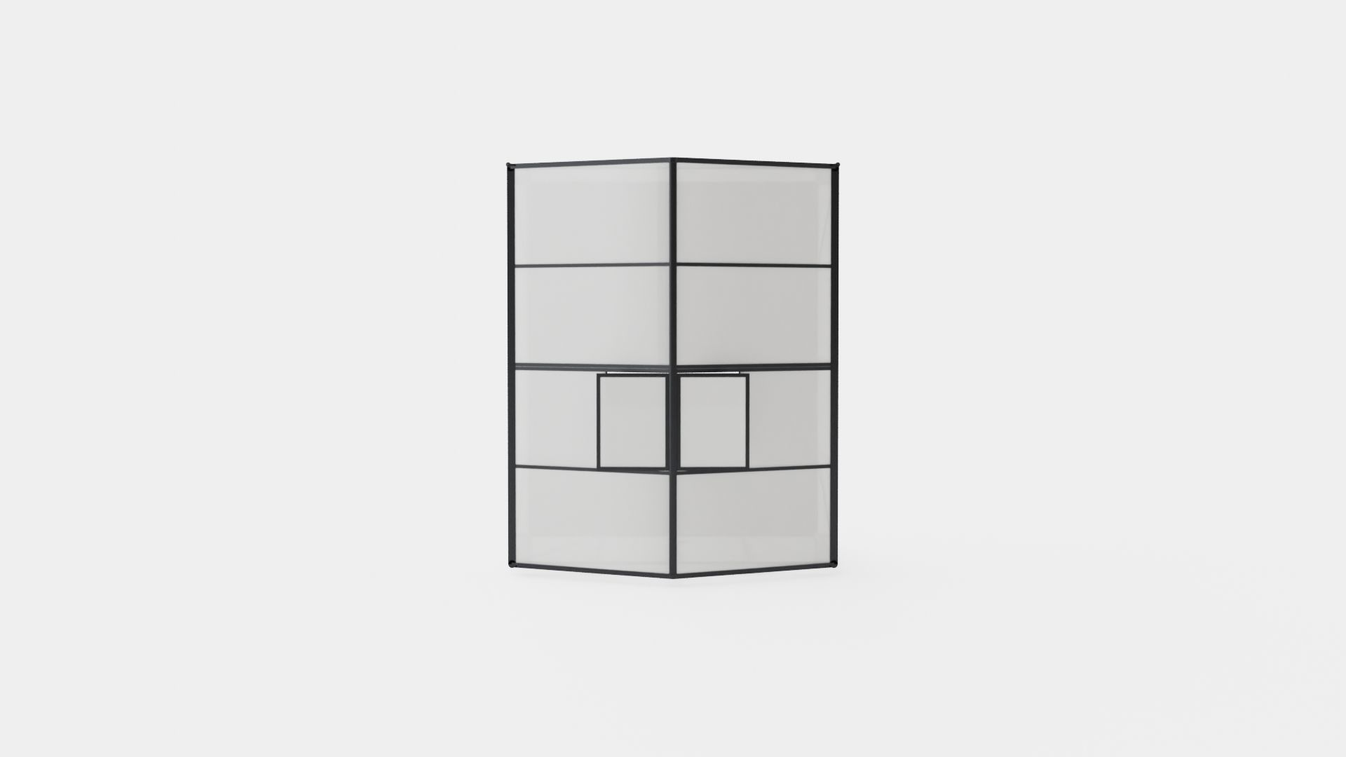 Greenhouse Poseidon 8100 Glass Black Low-poly 3D model_5