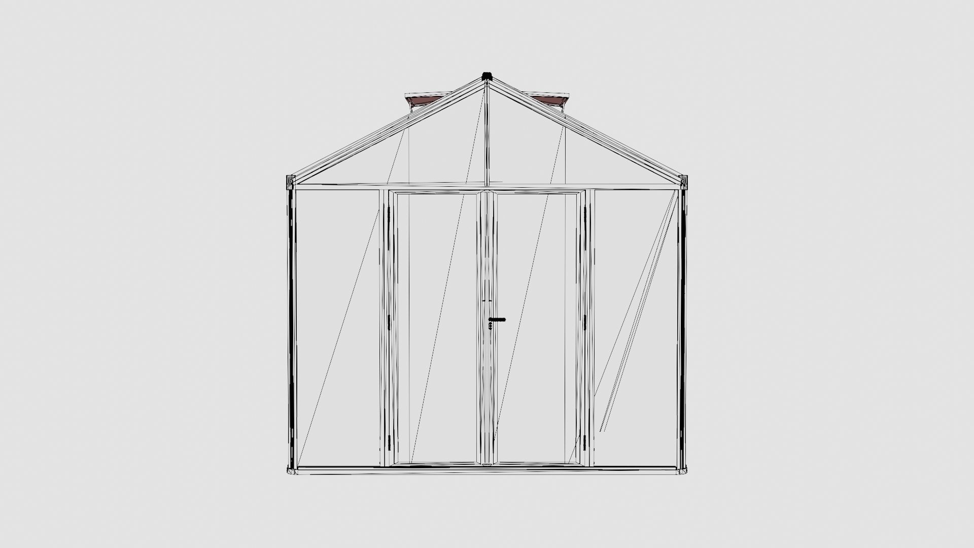 Greenhouse Poseidon 15700 Glass Black Low-poly 3D model_6