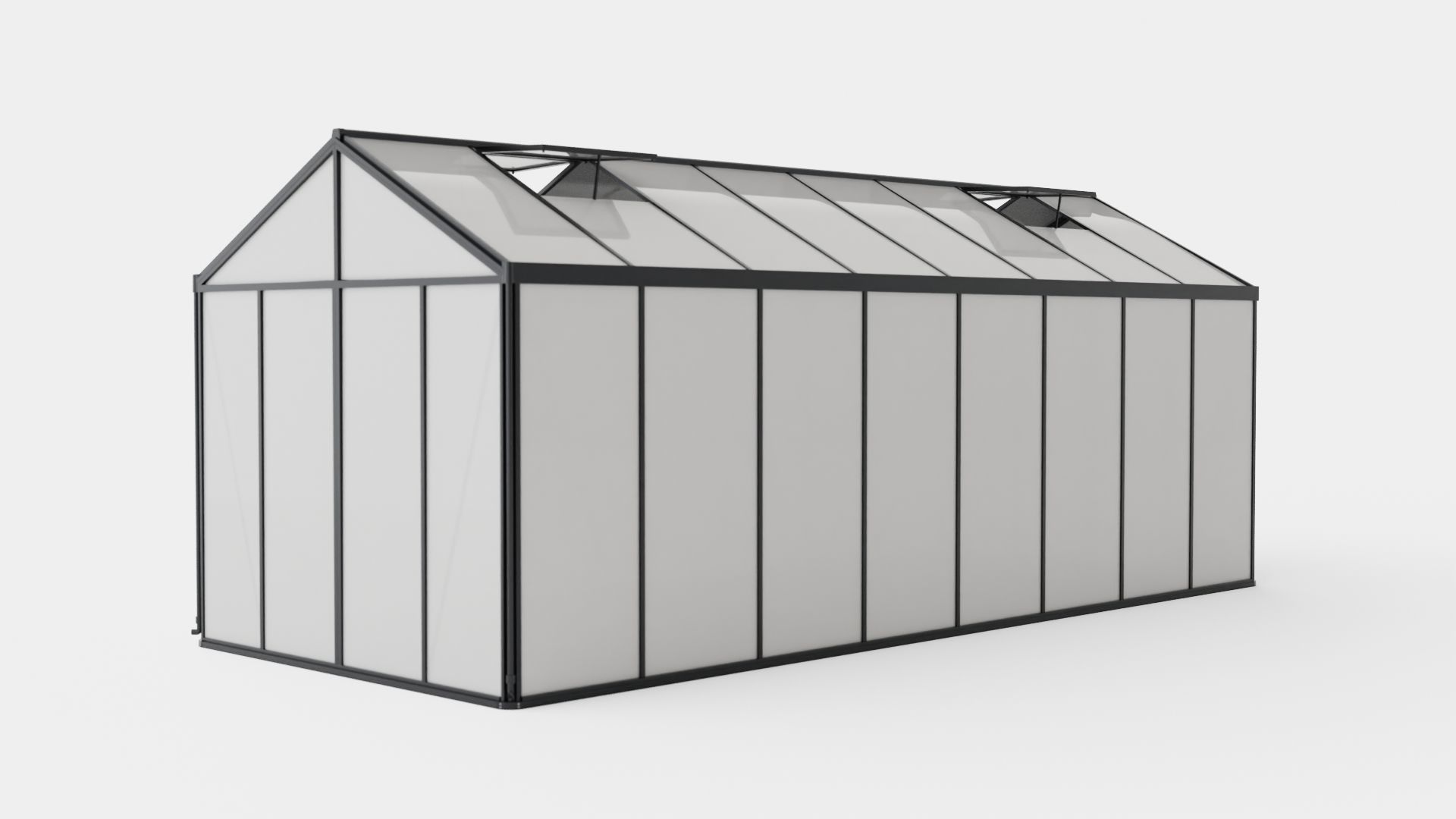 Greenhouse Poseidon 15700 Glass Black Low-poly 3D model_3