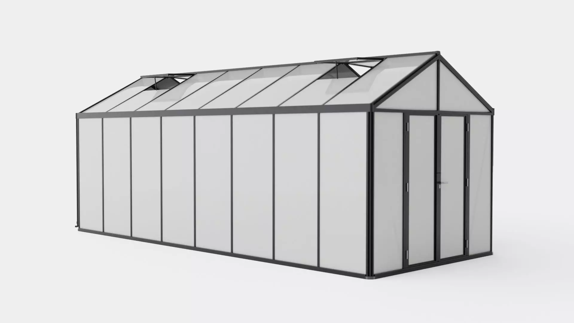 Greenhouse Poseidon 15700 Glass Black Low-poly 3D model_0