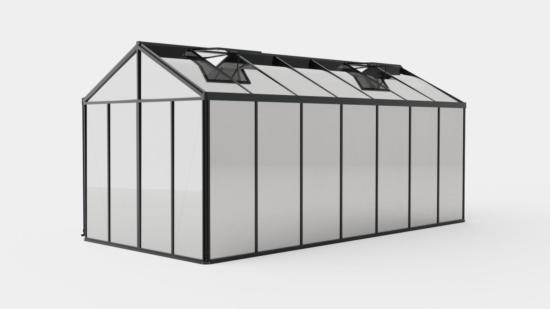 Greenhouse Poseidon 13800 Glass Black Low-poly 3D model_3